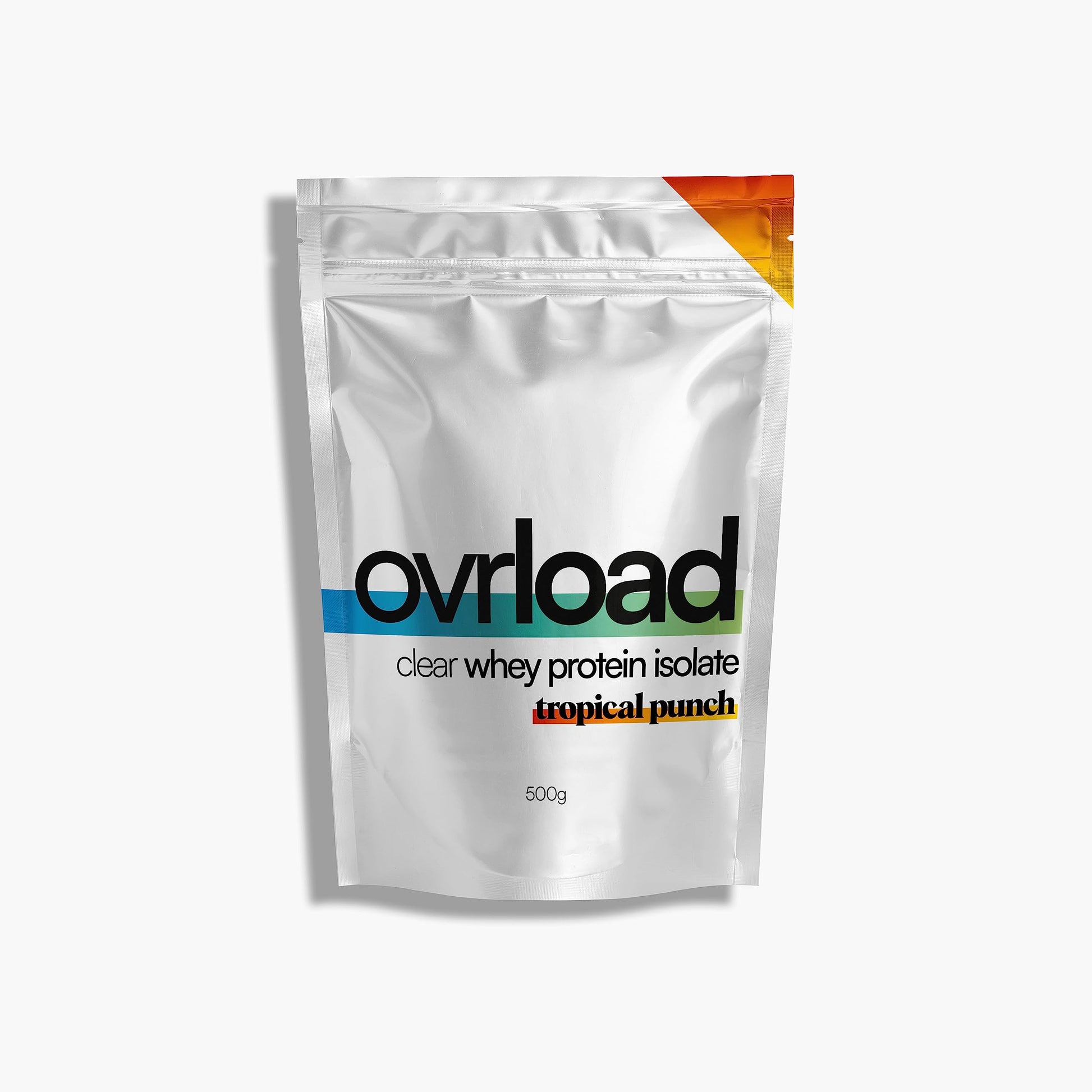 Overload Clear Whey Isolate Protein Powder - Tropical Punch - 500g - 20 Servings - Refreshing ovrload buy supplements canada