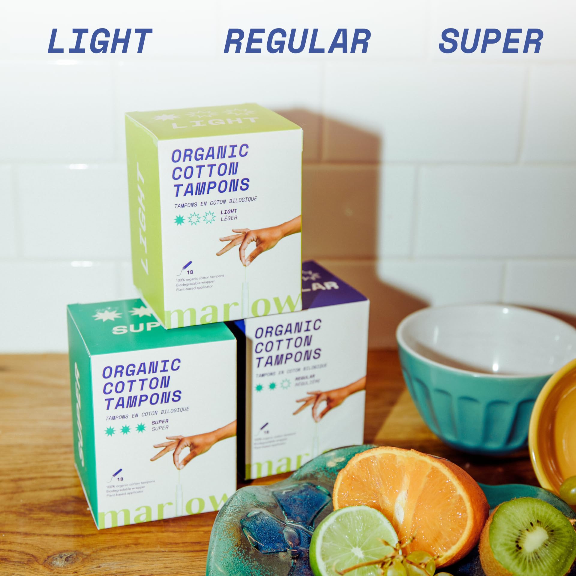 Award Winning 100% Organic Cotton Easy Glide Tampons with Compact Plant Based Applicator MARLOW buy supplements canada