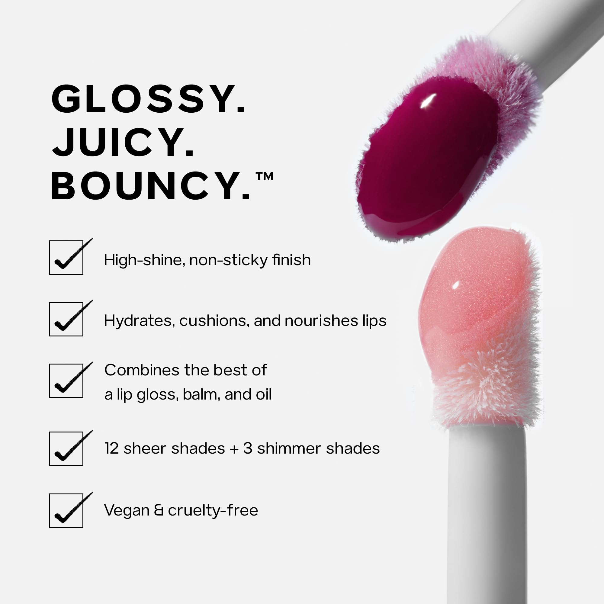Saie Glossybounce High-Shine Hydrating Lip Gloss Oil - Sheer Tinted Lip Oil with Hyaluronic Acid + Jojoba Oil for Long-Lasting Moisture (.17 oz) (Disco + Bounce) Saie buy supplements canada