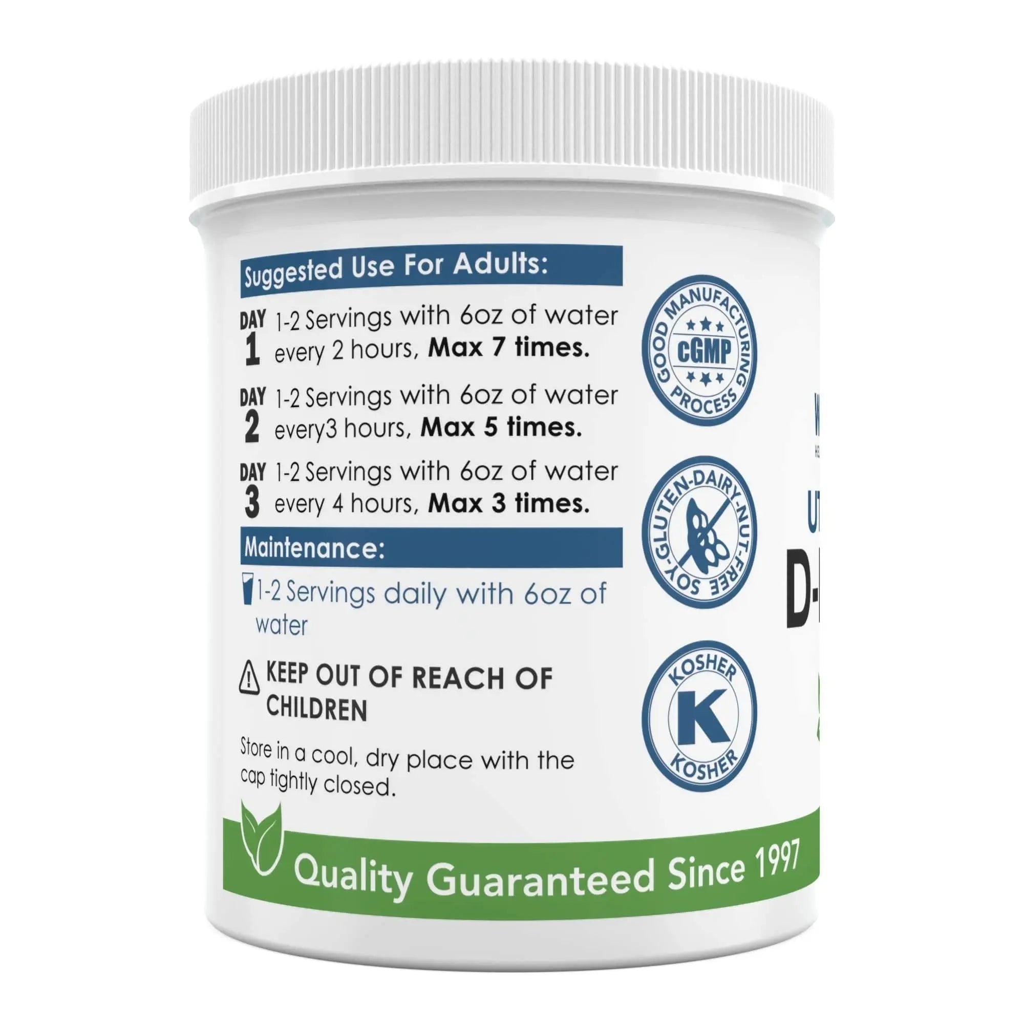 Now New UTI-Slip D Mannose Non GMO Organic Source Powder 65g jar WellnessPartners buy supplements canada