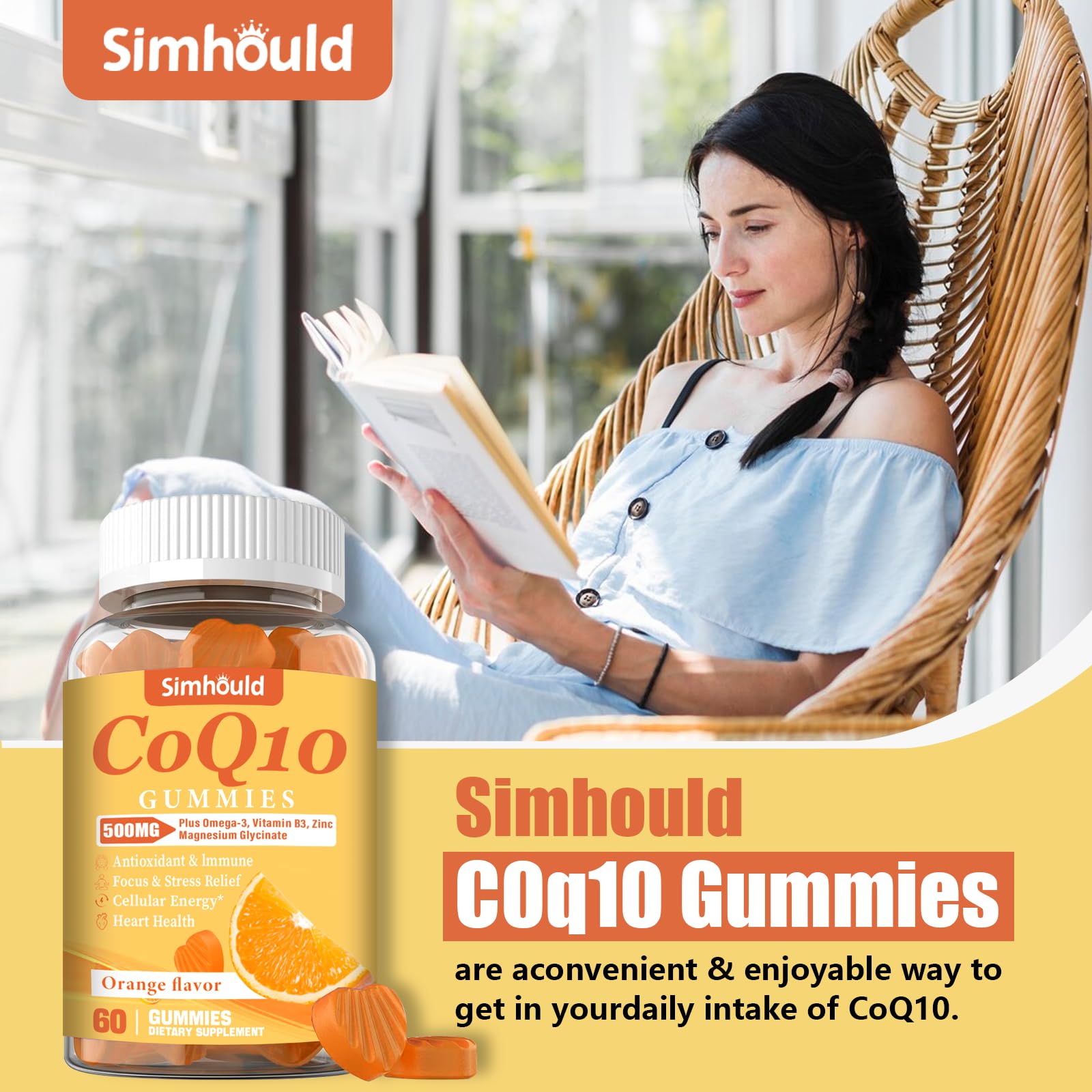 2 Pack CoQ10 500MG Gummies - Plus Omega-3, Magnesium, Vitamin B3 & Zinc - 3X Better Absorption Coenzyme Q10 Supplements for Heart Health, Cellular Energy & Antioxidant, Non-GMO 120 Counts Simhould buy supplements canada