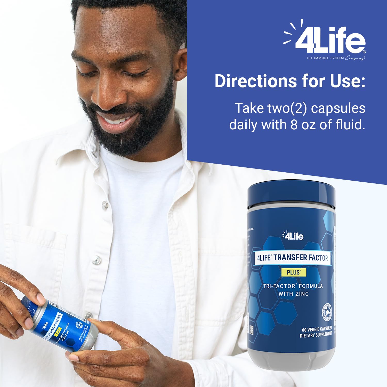 4Life Transfer Factor Plus - Support with Zinc, Super Mushroom Blend (Maitake, Shiitake, Agaricus), and Colostrum & Egg Yolk Extracts - 60 Capsules 4Life buy supplements canada