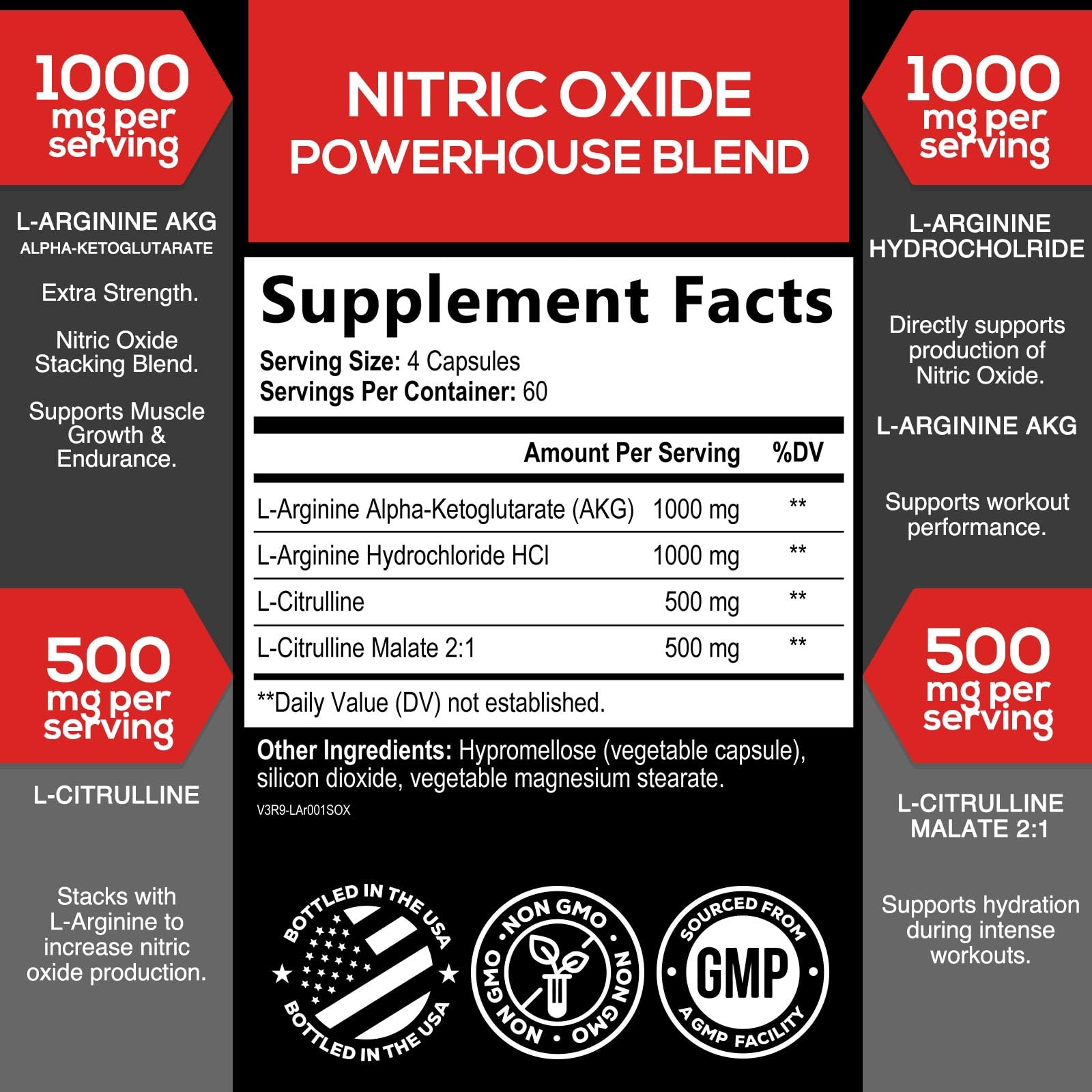 Extra Strength Nitric Oxide Booster - 3X Strength L-Arginine AKG & Citrulline Malate - Men & Women Premium Pre Workout Nitric Booster - Natural Energy & Muscle Support SILVERONYX buy supplements canada