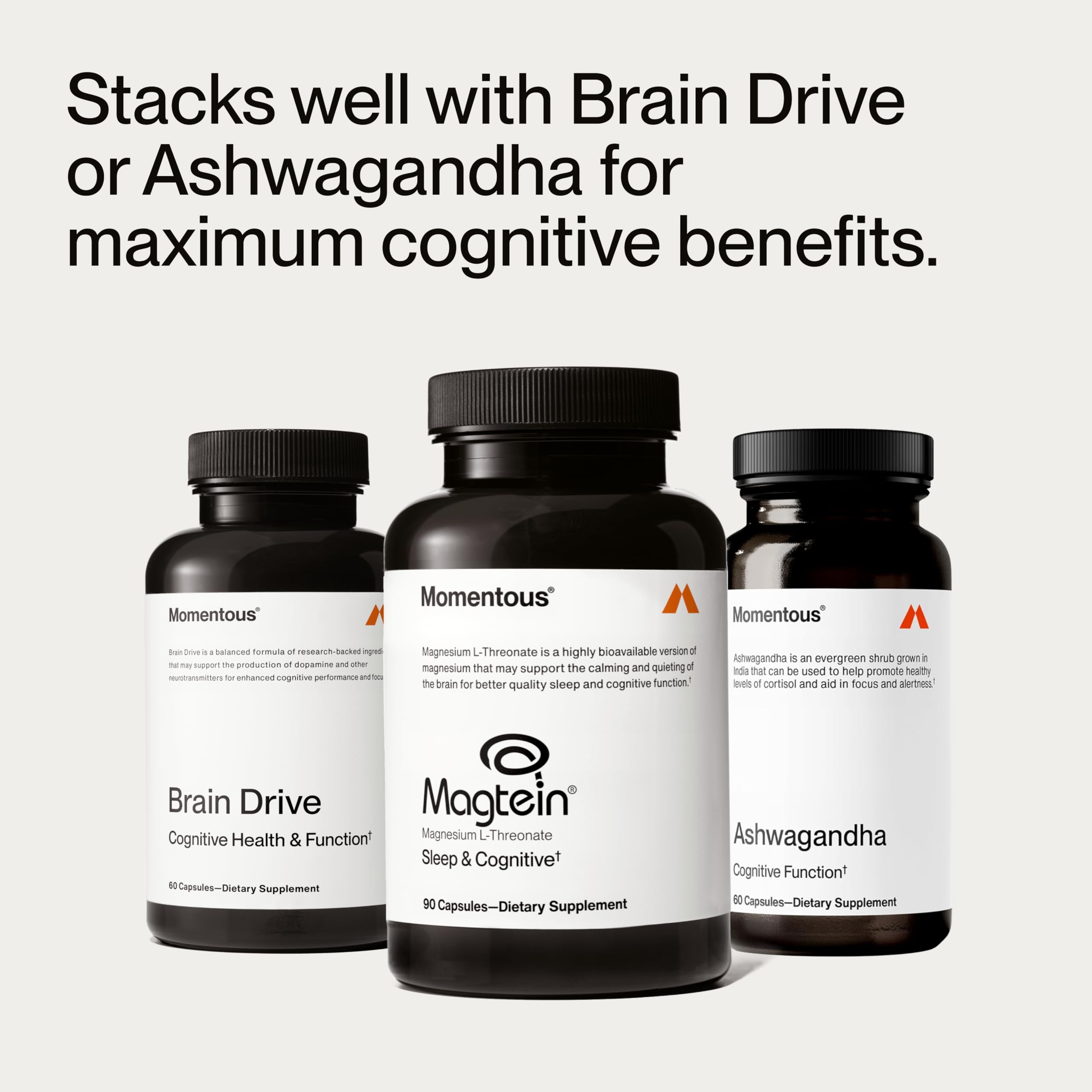 Momentous Magtein Magnesium L-Threonate - Brain & Rest Support Supplement - Boosts Cognitive Function & Sleep Quality Momentous buy supplements canada