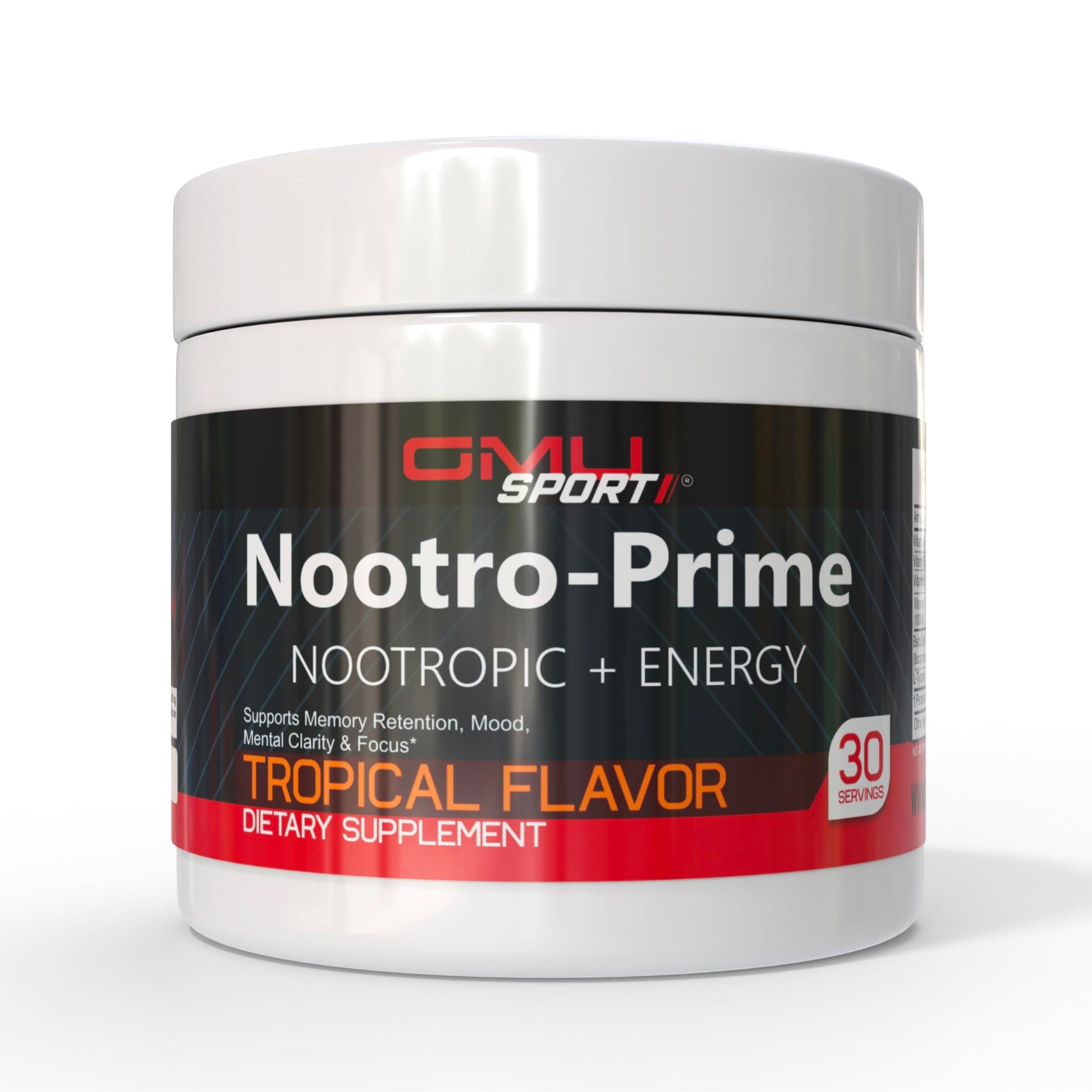 GMU SPORT Nootro-Prime Brain Boost - Focus Brain Supplement - Mushroom Supplement Powder with Alpha GPC, Nootropic Brain Supplements for Memory and Focus with Lions Mane, 30 Servings, Tropical Flavor GMU SPORT buy supplements canada