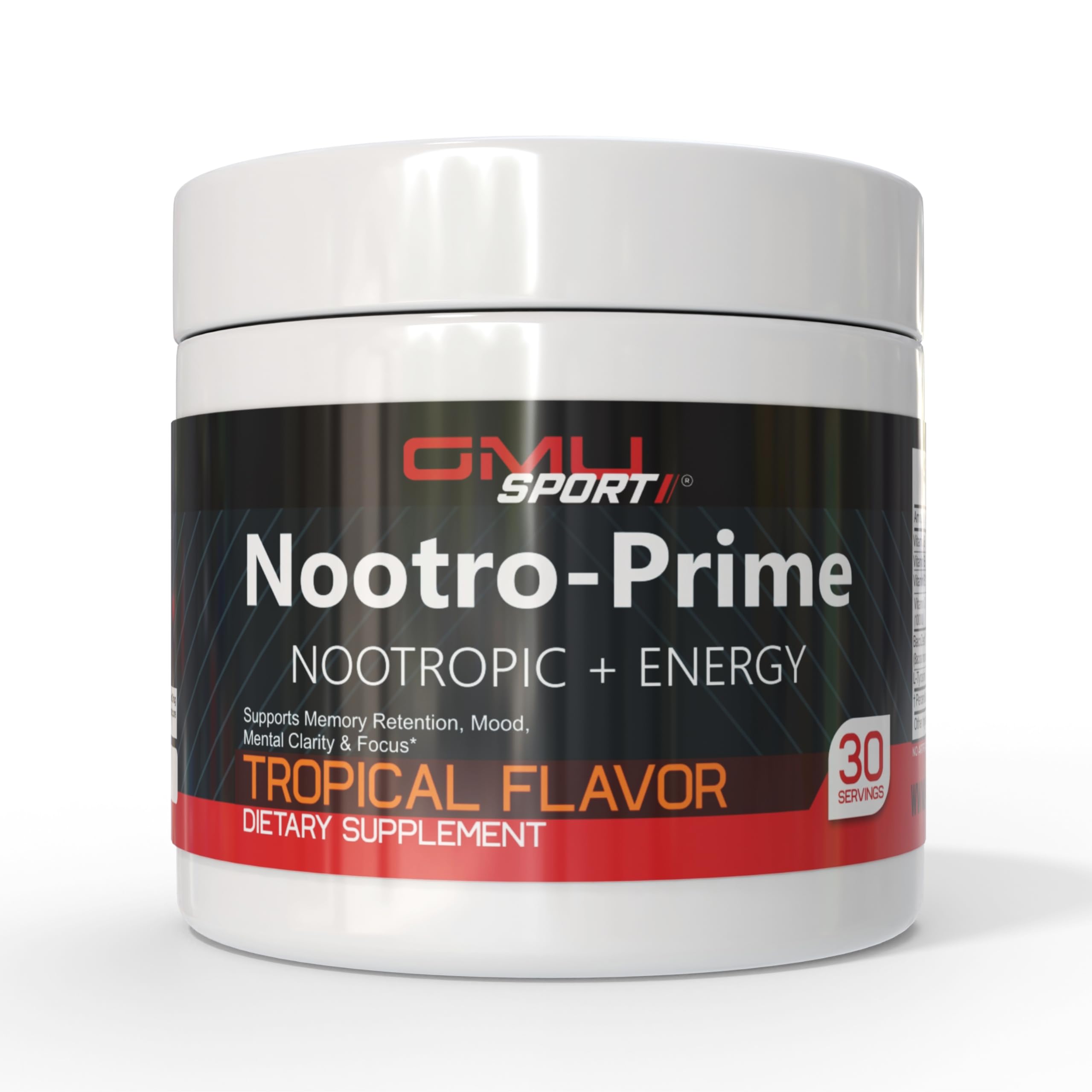 GMU SPORT Nootro-Prime Brain Boost - Focus Brain Supplement - Mushroom Supplement Powder with Alpha GPC, Nootropic Brain Supplements for Memory and Focus with Lions Mane, 30 Servings, Tropical Flavor GMU SPORT buy supplements canada