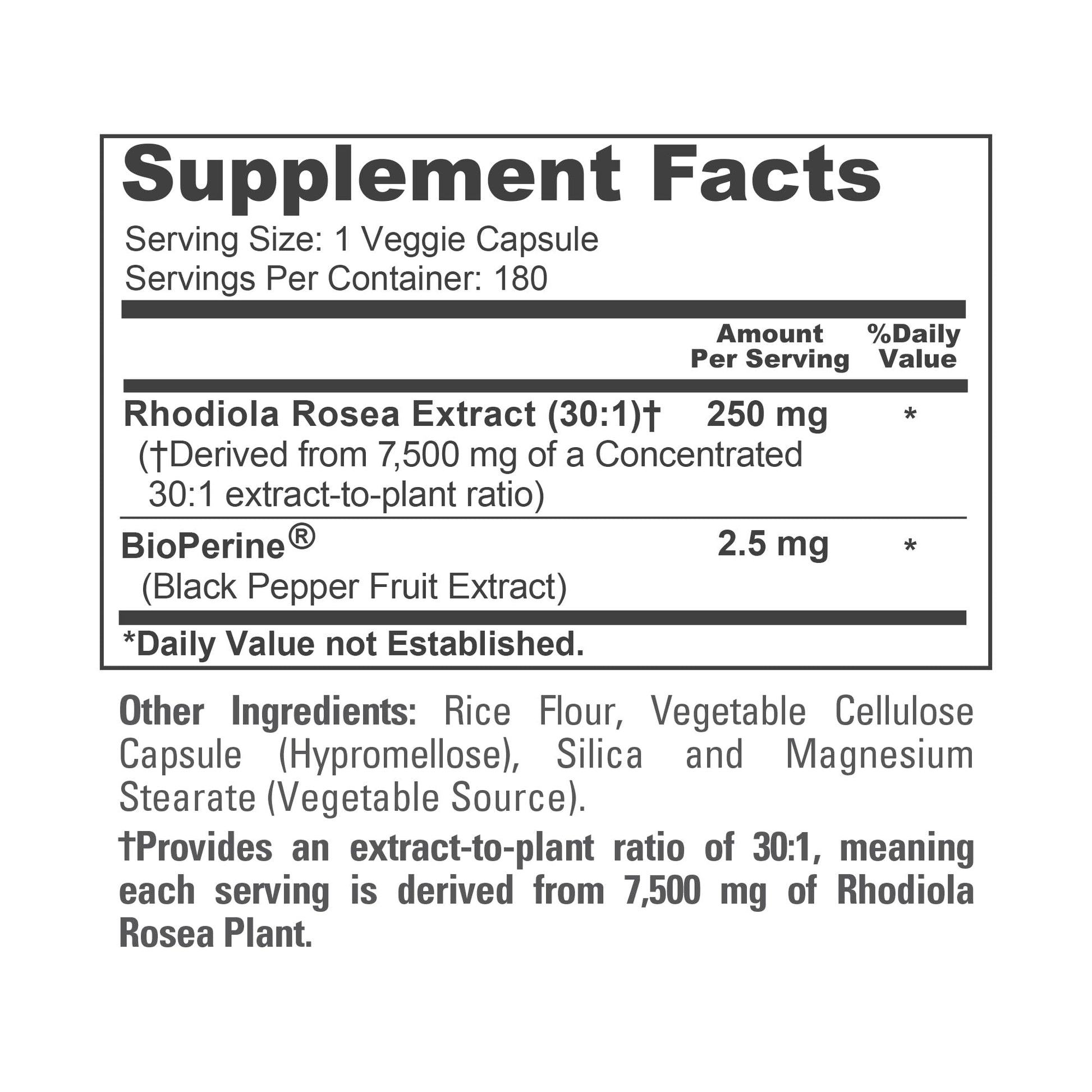 NusaPure Rhodiola Rosea 7,500mg 180 Veggie Capsules (Non-GMO, Extract 30:1, Vegan & Gluten-Free) Bioperine NusaPure buy supplements canada