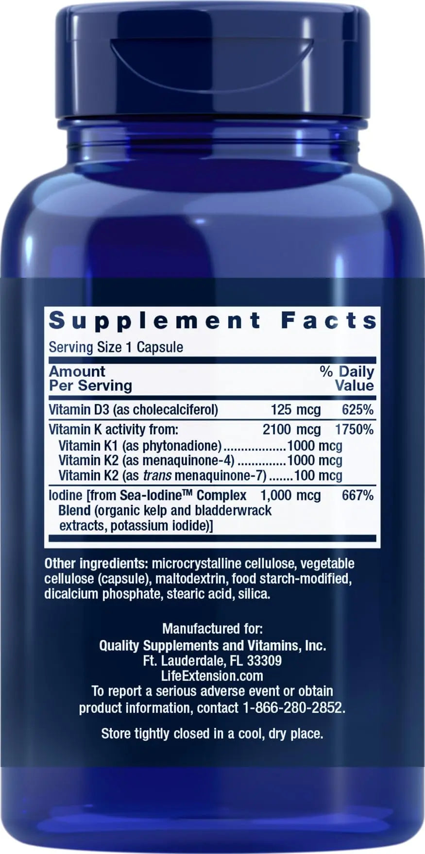 Life Extension Vitamins D and K with Sea-Iodine 60 Capsules (2pack) Life Extension buy supplements canada