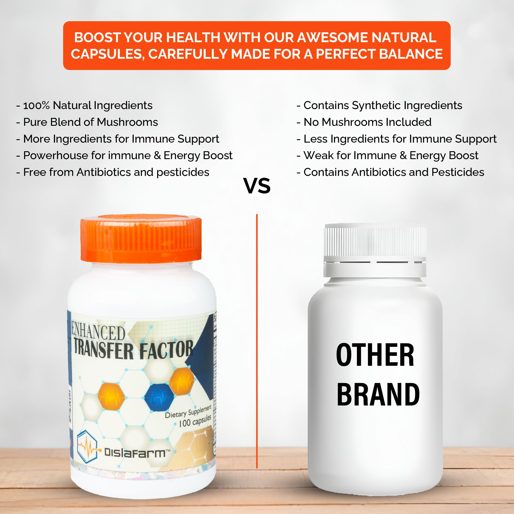 Transfer Factor Enhanced, 100 Natural Capsules, Immune Support - Transfer Factor Multi Immune from Cow Colostrum, Egg Yolk & Special Blend of Mushrooms Dislafarm buy supplements canada