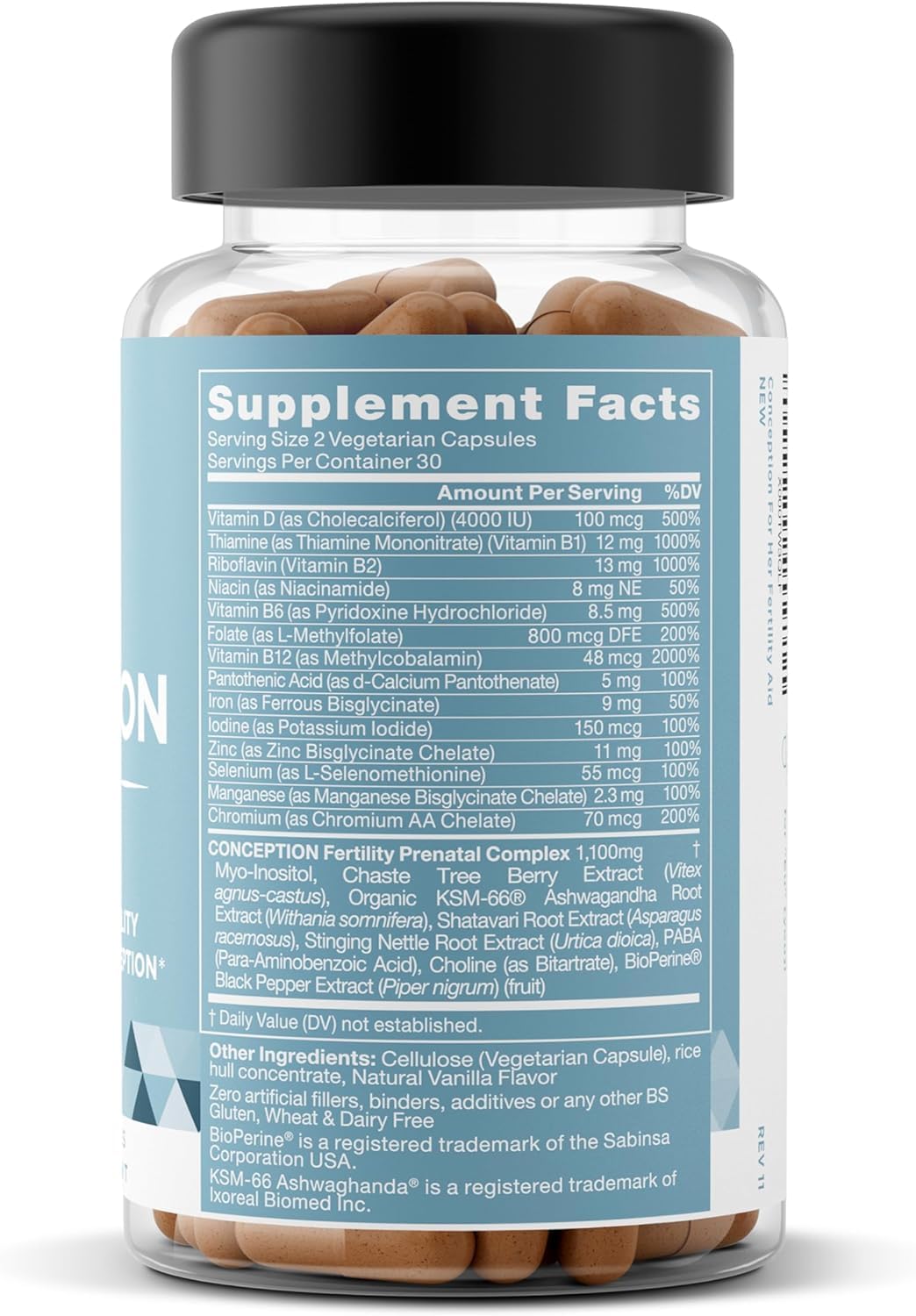 Eu Natural Conception for Her Fertility Supplements for Women - Ovulation, Hormonal Balance & Regular Cycle Support - Myo-Inositol, Folate, Folic Acid & Vitex - 60 Vegetarian Capsules Eu Natural buy supplements canada