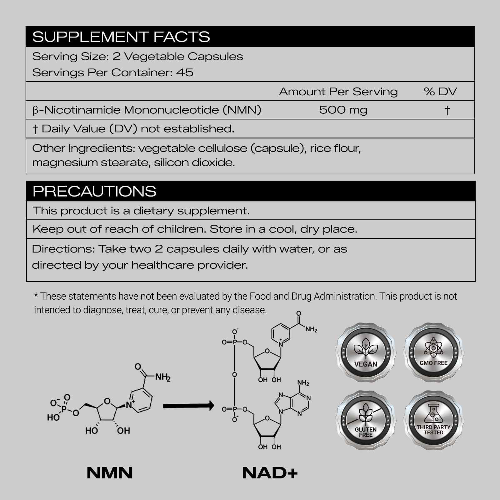 PEPAX NMN Supplement 500mg - 99% Pure NMN Supplement Capsules for Increased NAD Levels & Healthy Aging - Third Party Tested Stabilized Capsules, cGMP Certified, 90 Liposomal NMN (45 Servings) PEPAX buy supplements canada