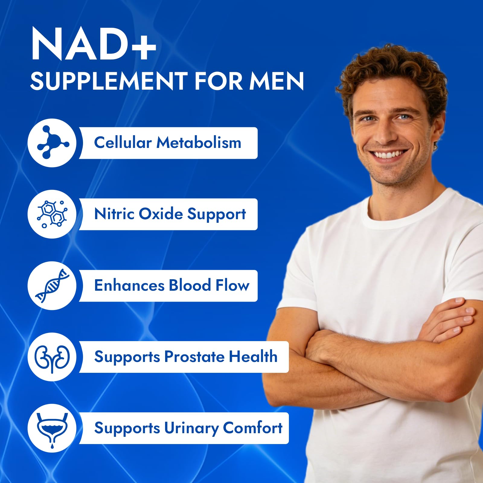 Aureph Vantique Men's NAD+ Supplement with Resveratrol, CoQ10, L-Citrulline & Lycopene - Nitric Oxide Support, Prostate Care, Anti-Aging, Stamina & Cellular Energy Boost 60 Capsules Aureph buy supplements canada