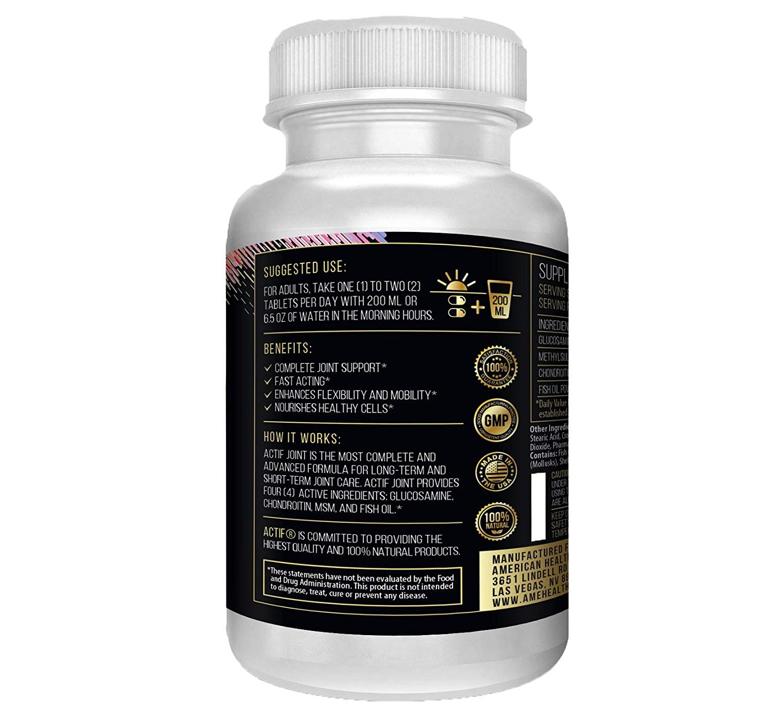 Actif Joint 4-in-1 Fast Relief Maximum Strength, Clinical Formula, 120ct, Made in USA ACTIF buy supplements canada