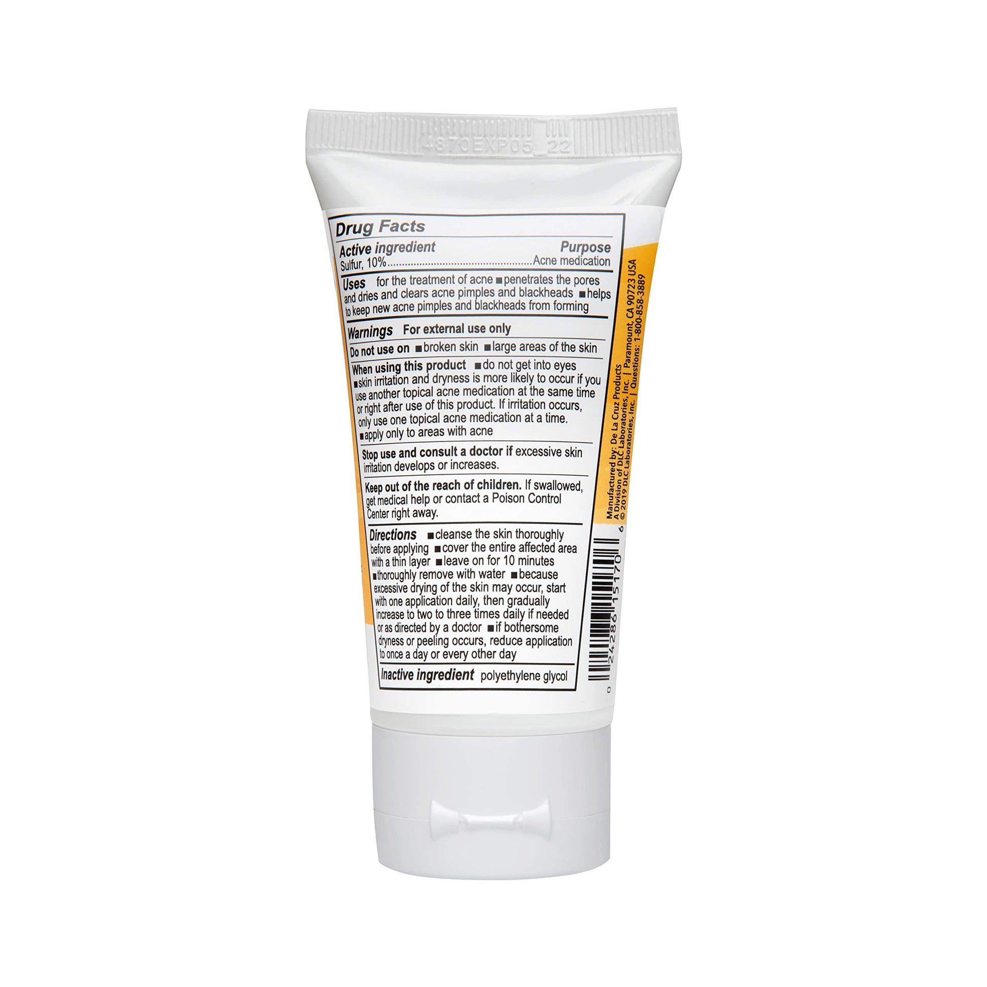 De La Cruz Sulfur Ointment - Cystic Acne Treatment for Face and Body - Daily 10 Min Spot Treatment Mask - Safe and Effective Game Changing Hormonal Acne De La Cruz buy supplements canada