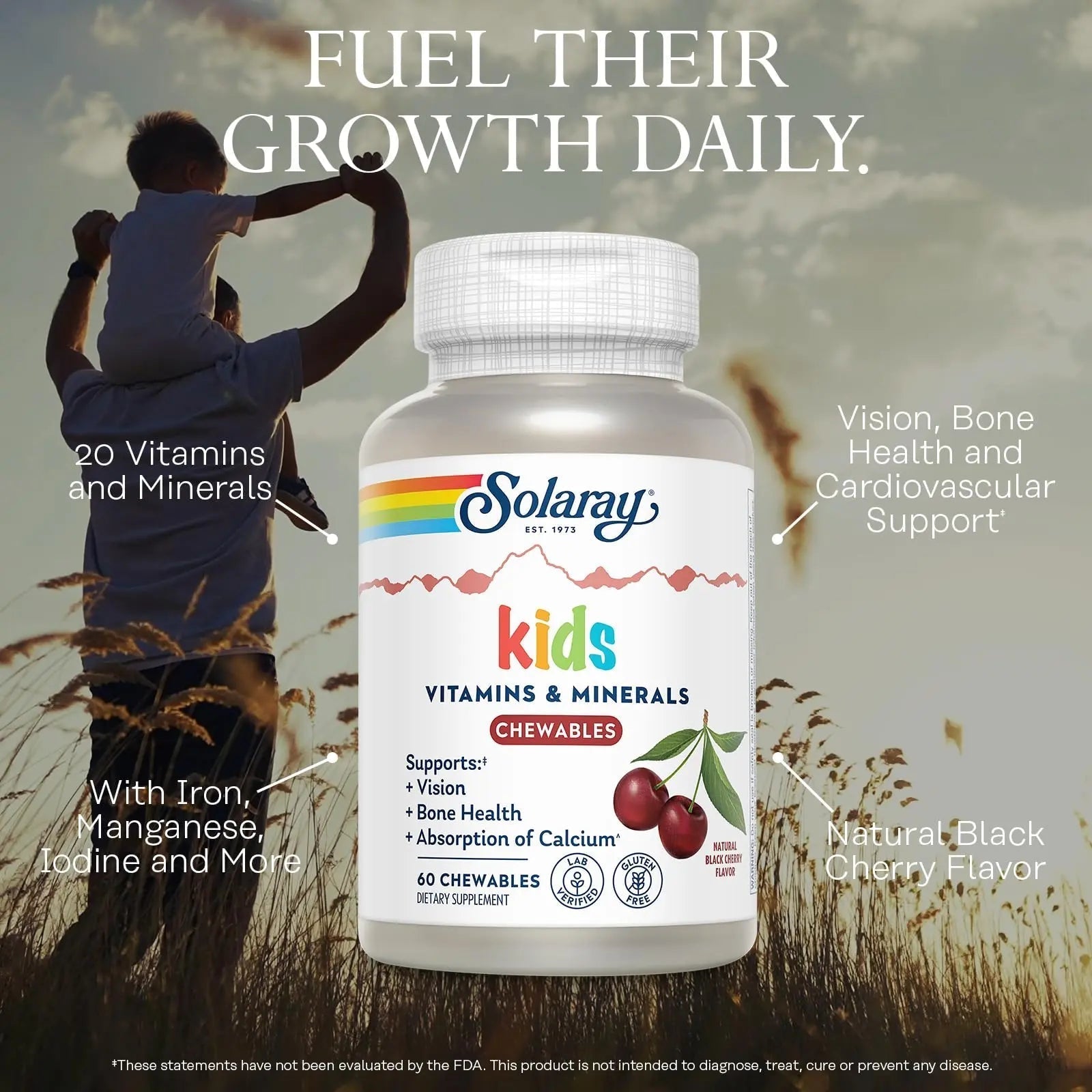 SOLARAY Childrens Vitamins & Minerals Complete Multivitamin for Kids Great Black Cherry Flavor SOLARAY buy supplements canada