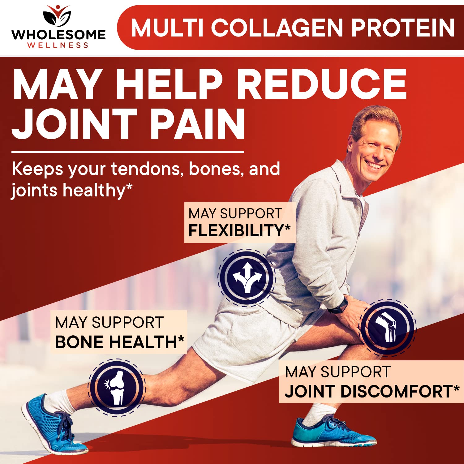 Multi Collagen Protein Powder Hydrolyzed (Type I II III V X) Grass-Fed All-in-One Super Wholesome Wellness buy supplements canada