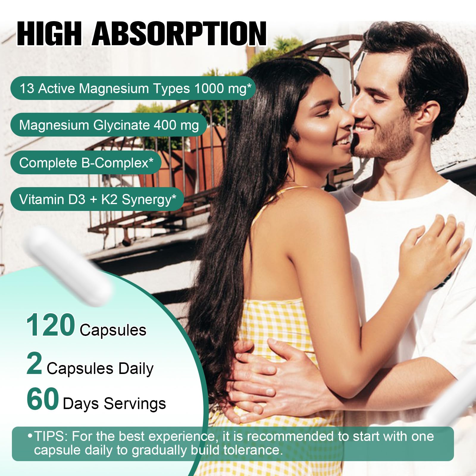 25-in-1 Magnesium Complex with Methylated B Complex Magnesium Glycinate Citrate Malate Taurate Gluconate Aspartate Carbonate D3 K2, Magnesium Supplement Totaria buy supplements canada