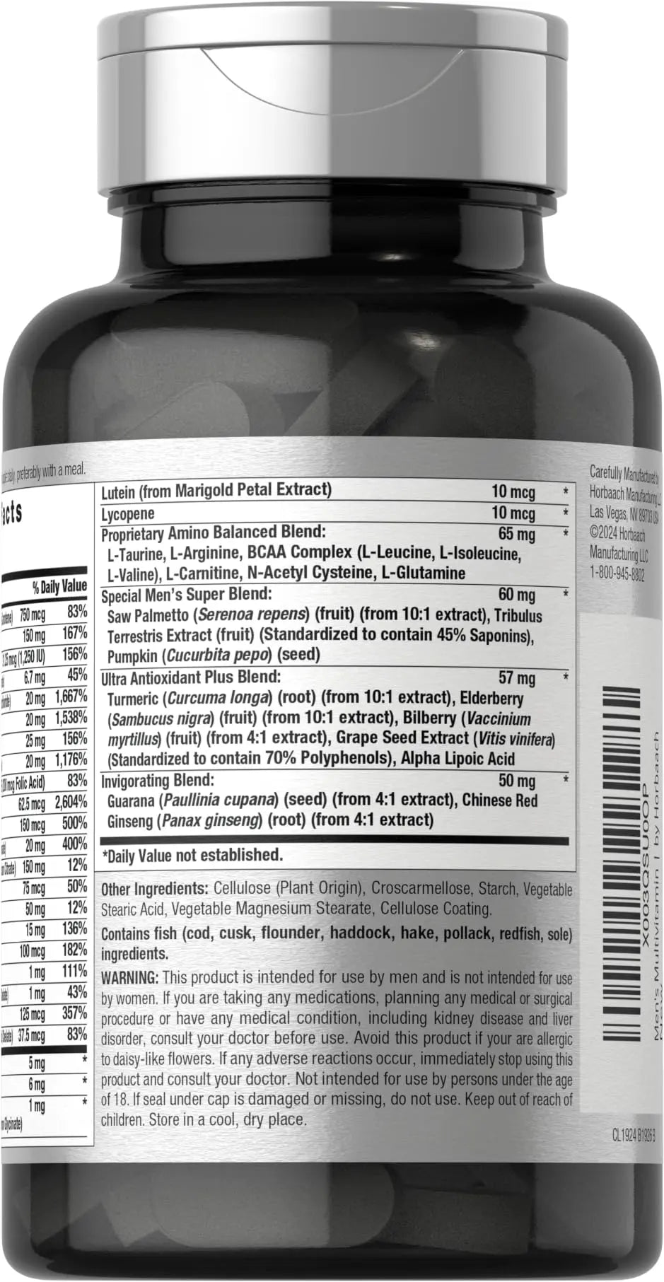 Horbäach Mens Multivitamin | 60 Caplets | Advanced Formula | with Vitamin C, D, Magnesium, Minerals & More | Horbäach buy supplements canada