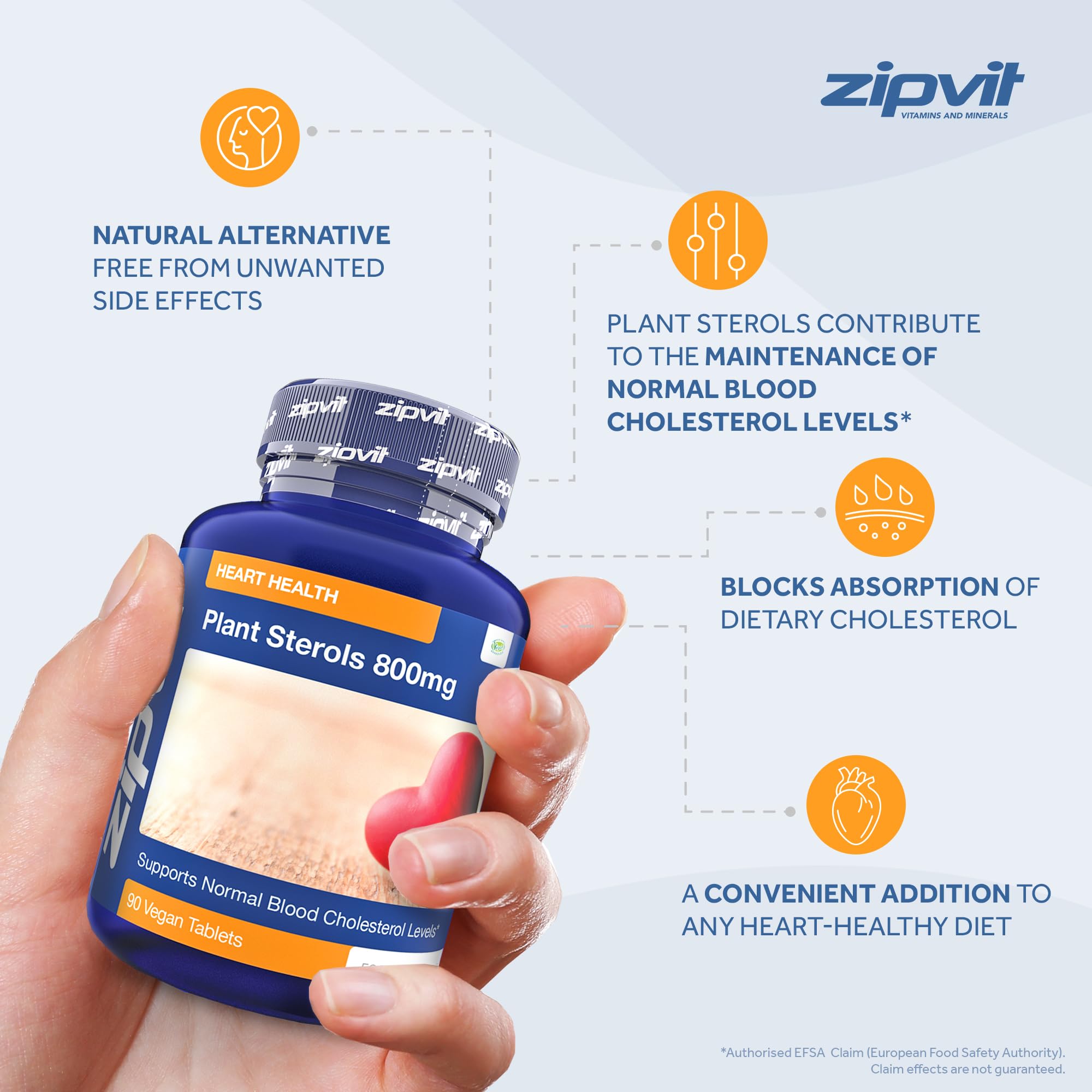 Plant Sterols High Strength 800mg, 90 Vegan Tablets, Supports and Helps Lower Zipvit buy supplements canada