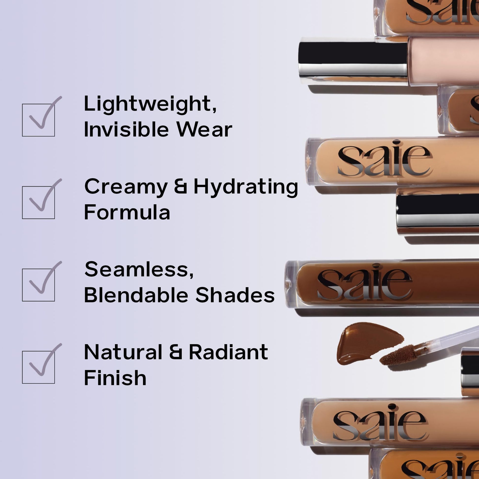 Saie Hydrabeam Under Eye Brightener - Sheer + Hydrating Concealer with Glycerin, Squalane + Cucumber Extract - Brightening Under Eye Concealer + Corrector for Even, Glowing Skin - Shade 6 (0.2 oz) Saie buy supplements canada