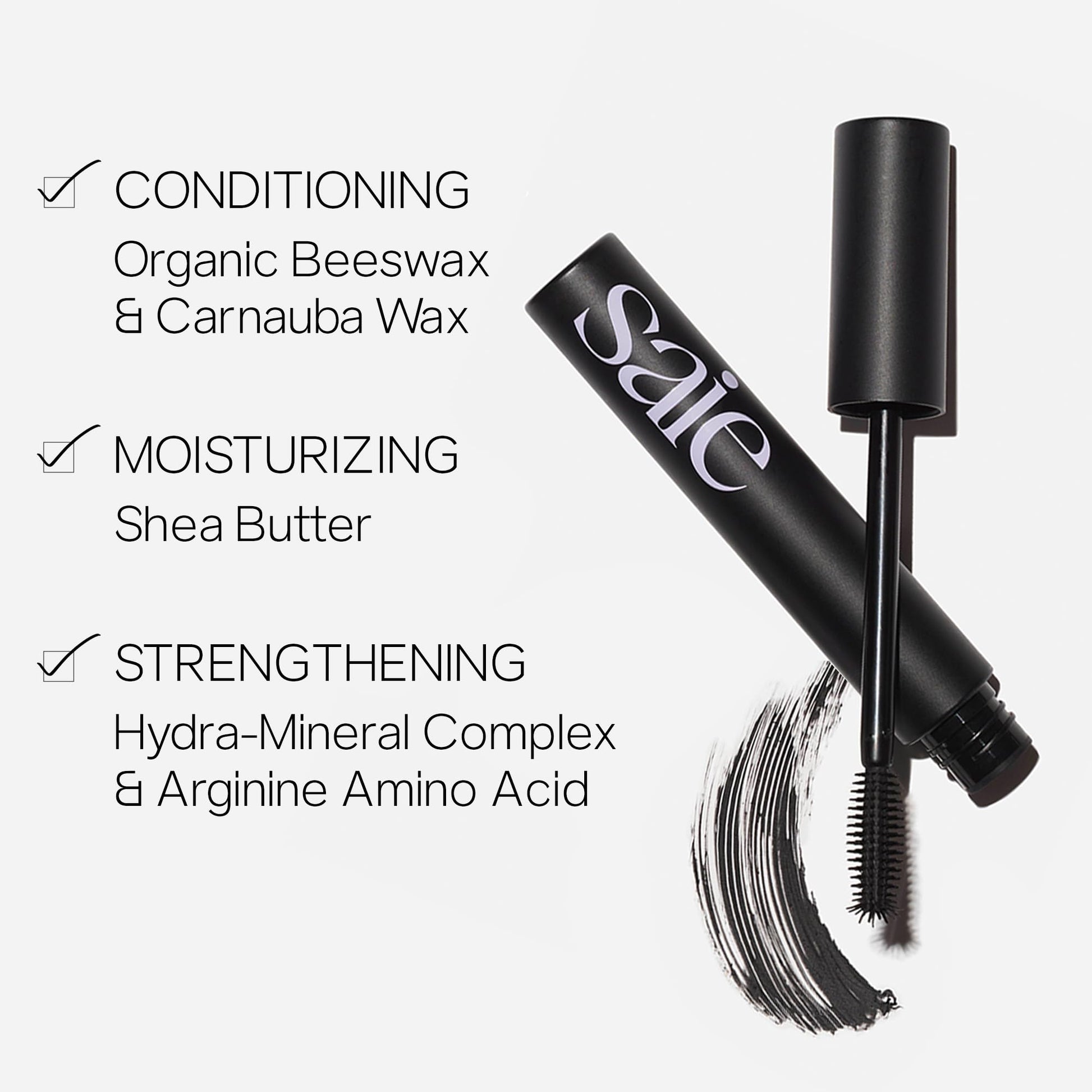 Saie Mascara 101 - Lash Lengthening Mascara for Thick, Bold, Lifted Lashes - Buildable Eye Makeup Formulated to Strengthen and Condition with Rich Nutrients - Black (0.31 oz) Saie buy supplements canada