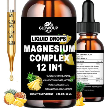Magnesium 12 in 1 Complex 1000mg Supplement for Women & Men, High Absorption Liquid Magnesium W/Glycinate Citrate Malate Taurate Oxide Aspartate Orotate, Calm Magnesium for Sleep Muscle Heart Support GLOVVUUP buy supplements canada
