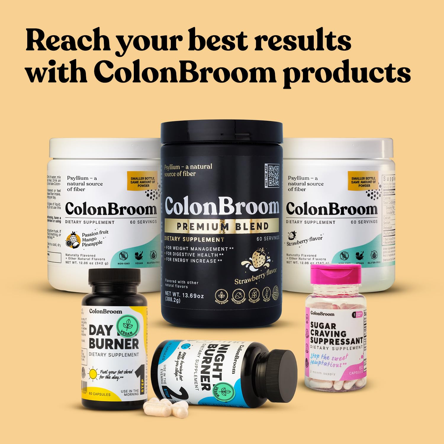 ColonBroom Premium Psyllium Husk Powder (Strawberry, 60 Servings) + Shaker Bottle for Colon Broom Fiber Powder Drink Bundle - Colon Cleanse for Bloating Relief & Gut Health - Fiber Powder Supplement ColonBroom buy supplements canada