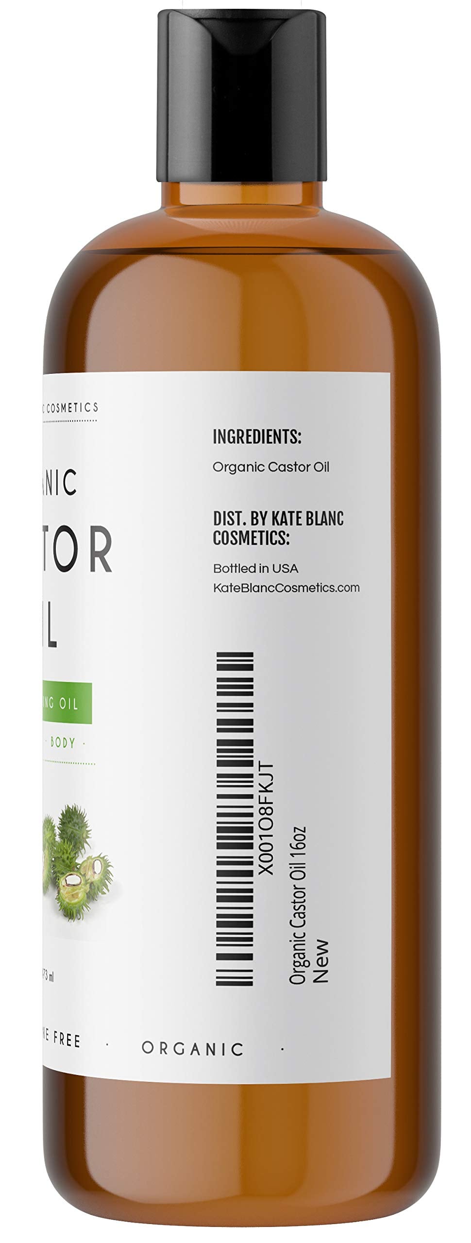 Kate Blanc Cosmetics Castor Oil 16oz - USDA Certified Organic. Cold-Pressed, 100% Pure Kate Blanc Cosmetics buy supplements canada