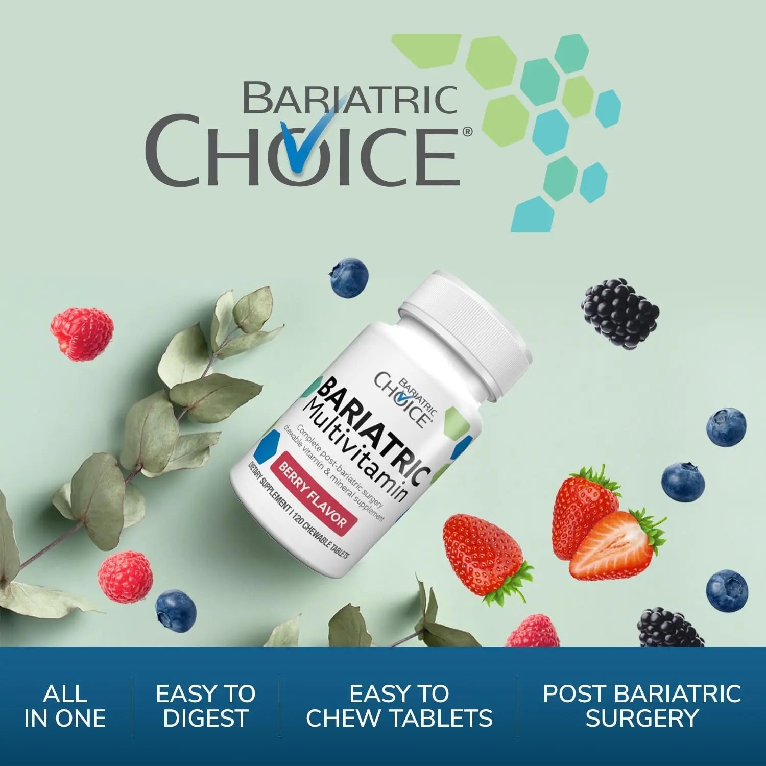 Bariatric Choice My Bariatric Chewable Multivitamin with Iron & 300mg Calcium, Berry (120ct) Bariatric Choice buy supplements canada
