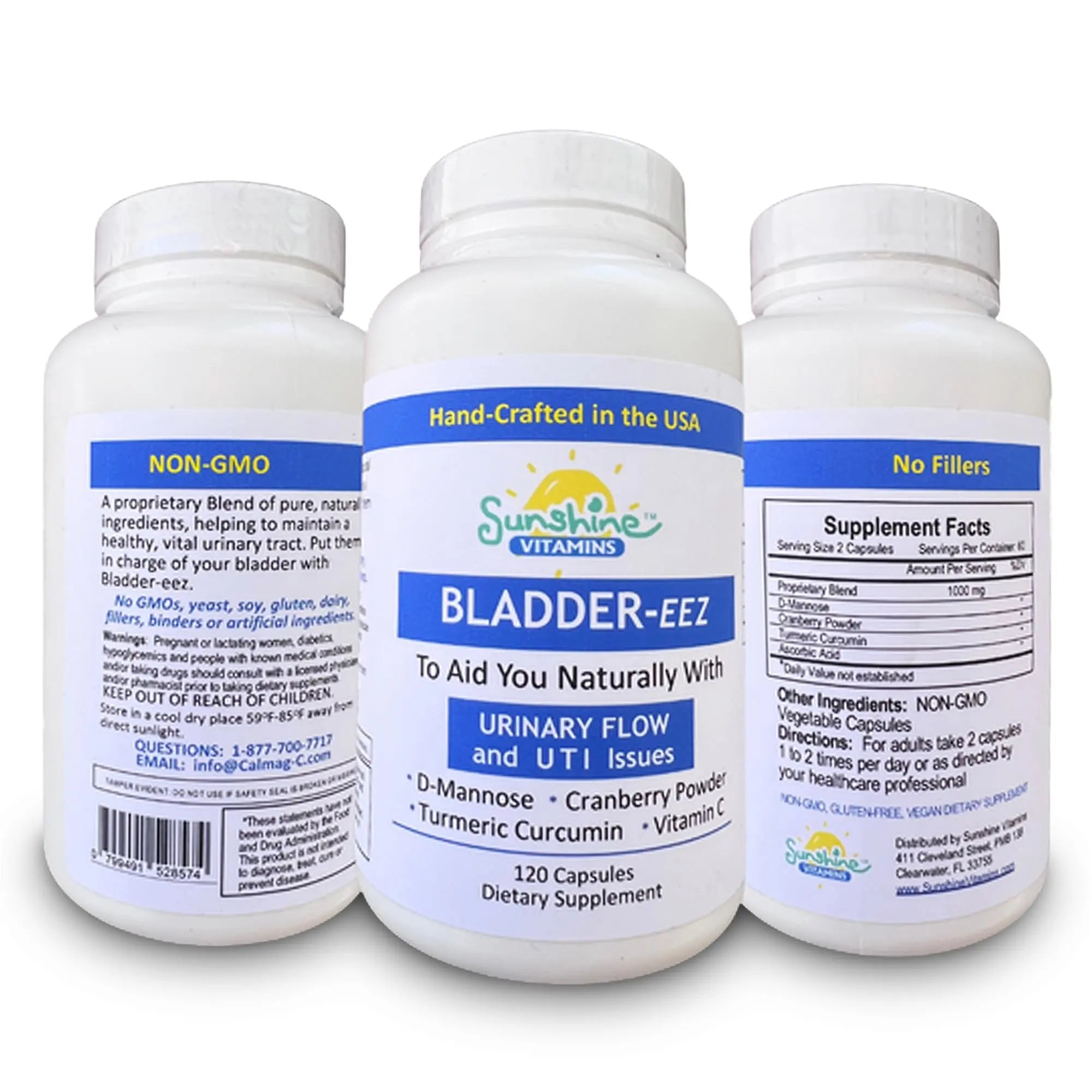 Sunshine Vitamins Bladder-EEZ | All-Natural Bladder Infection UTI Relief Support for Women with D-Mannose | Urinary Tract Infection Health with Immune System Support (1 Bottle of 120 Capsules) Sunshine Vitamins buy supplements canada