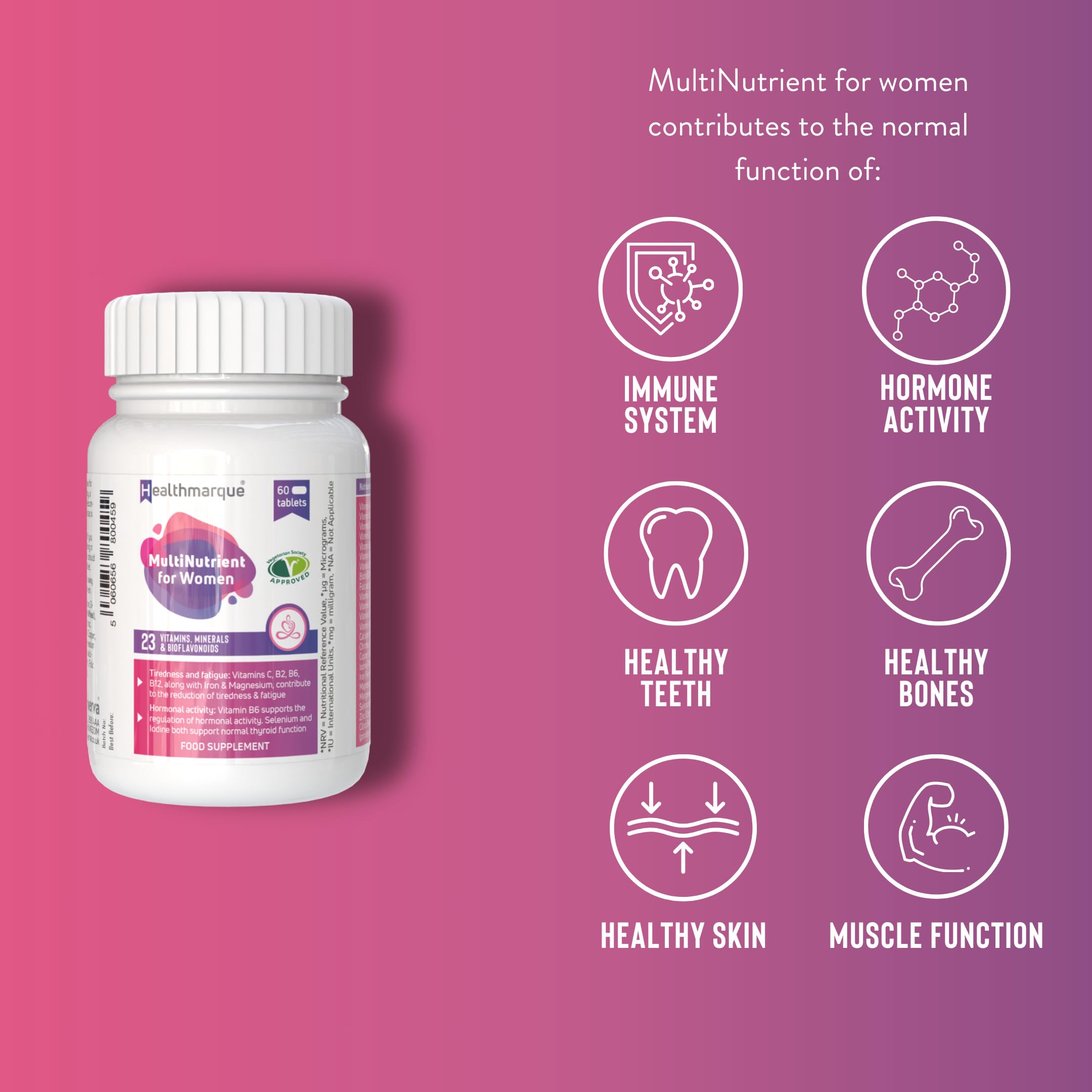 Premium Daily Multivitamin Tablets for Women - 23 Essential Vitamins, Minerals & Bioflavonoids Healthmarque buy supplements canada