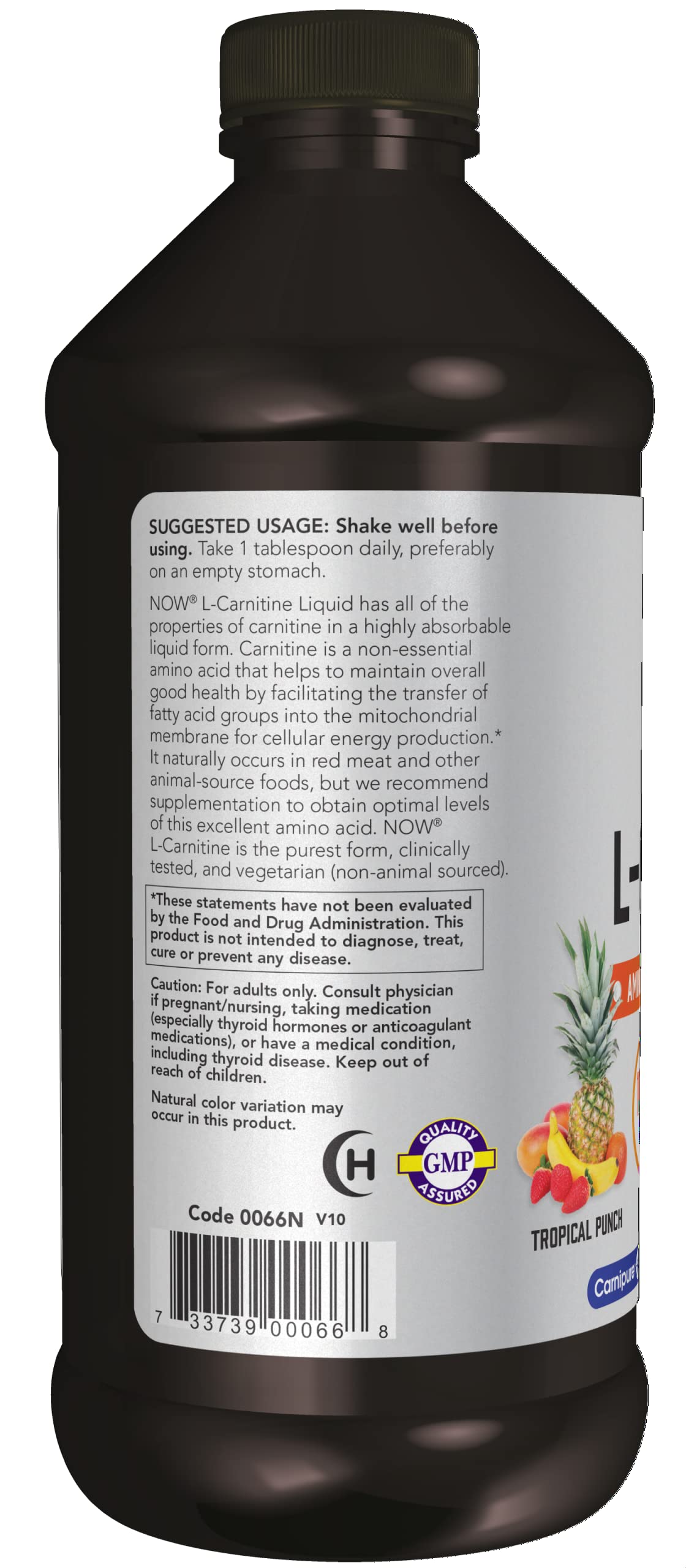 NOW Sports Nutrition, L-Carnitine Liquid 1,000 mg, Highly Absorbable, Tropical Punch NOW buy supplements canada