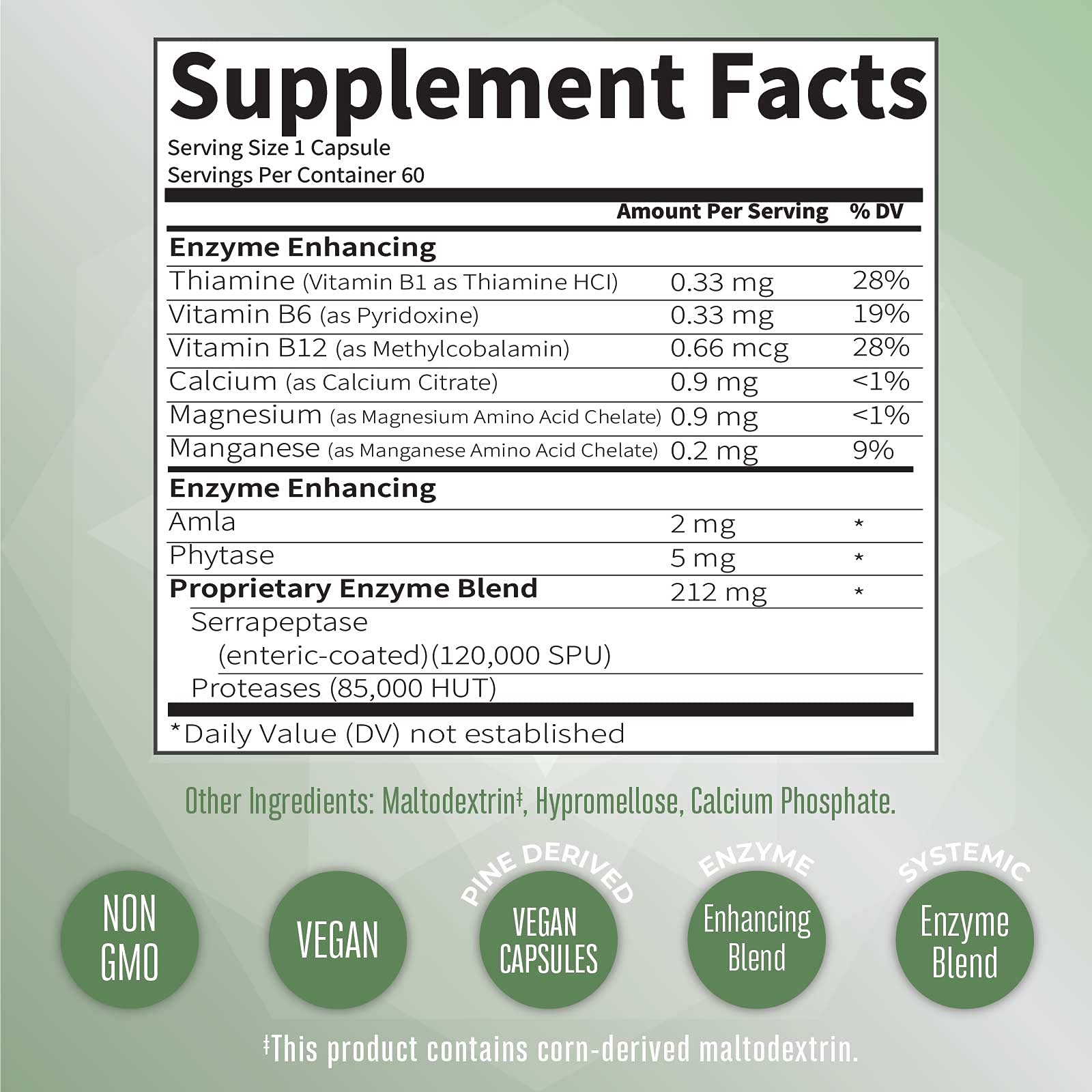 MaryRuth Organics Serrapeptase Enzymes Capsules | Up to 2 Month Supply | Enzyme Supplement for High Potency Sinus Relief Pills| Tissue Health and Cellular Health | Vegan | Gluten Free | 60 Count MARYRUTH'S buy supplements canada
