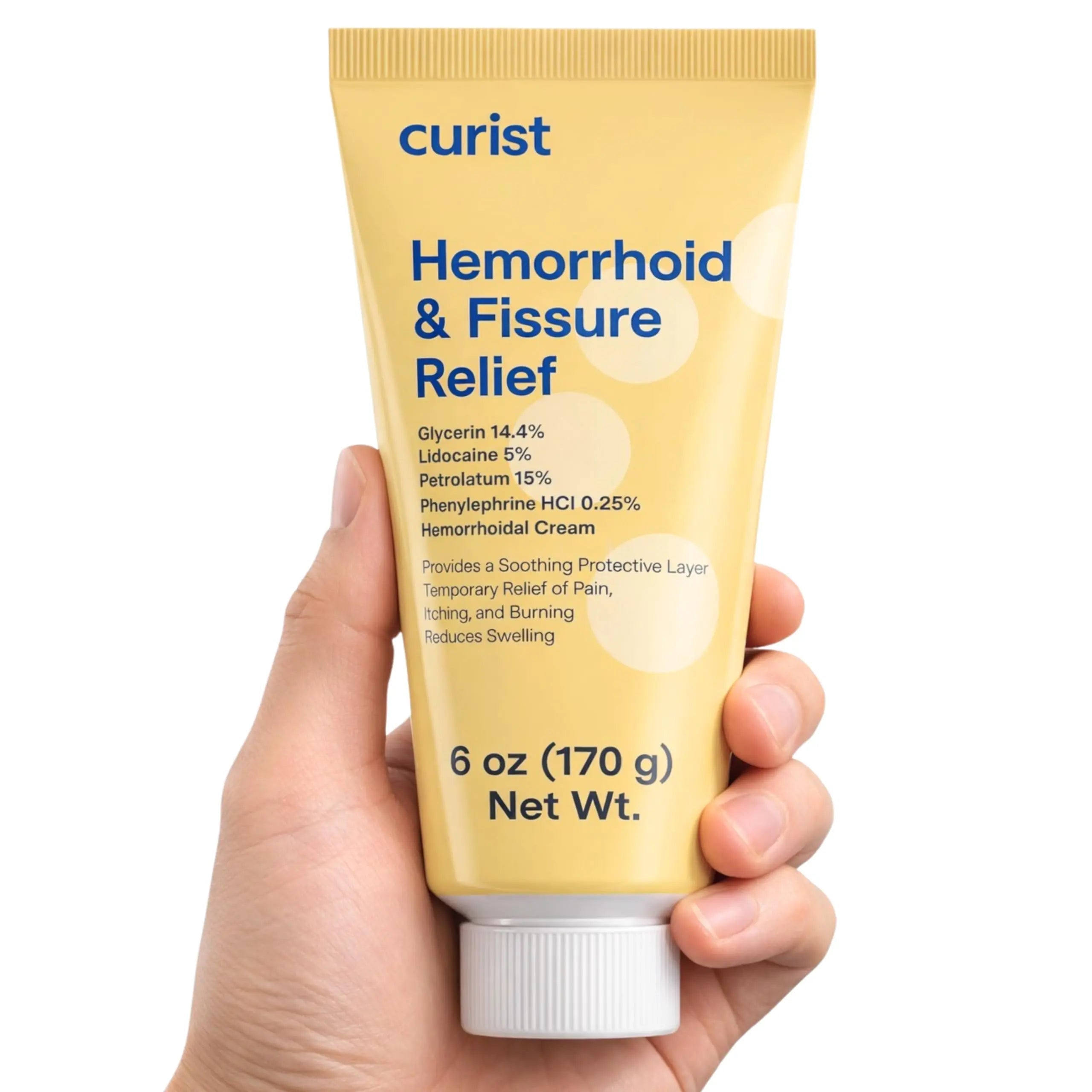 Curist Fissure and Hemorrhoid Cream with Lidocaine 5% and Phenylephrine HCl - Numbing Anal Fissure Cream Temporarily Shrinks Hemorrhoids - Reduces Itching, Swelling, & Burning - Huge Tube - 6oz Curist buy supplements canada