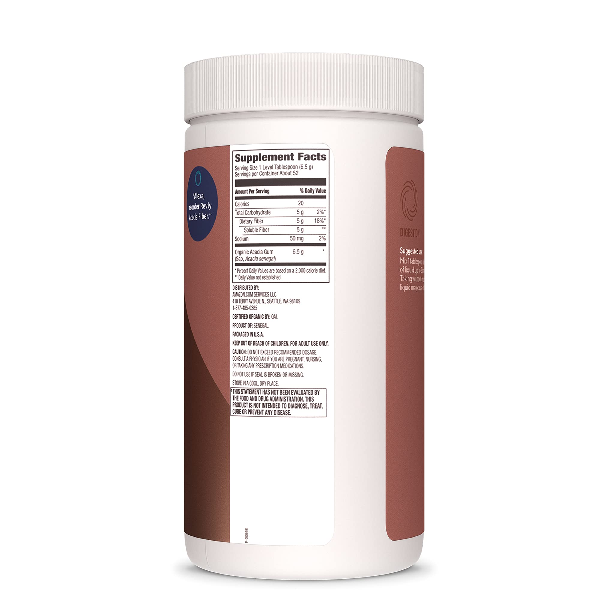 Amazon Brand - Revly Organic Acacia Fiber Powder, Supports Digestive Health Revly buy supplements canada