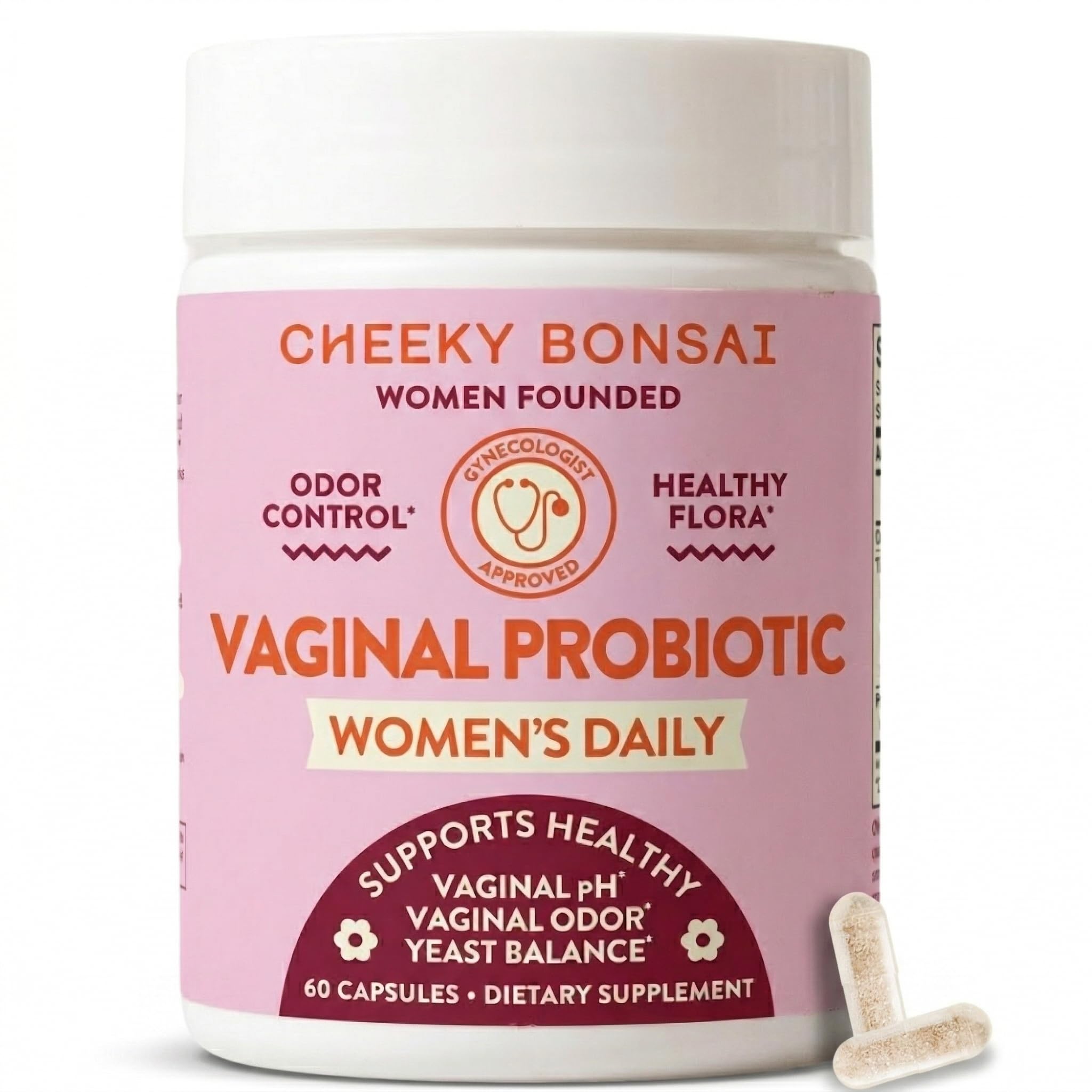 Cheeky Bonsai Vaginal Probiotic for Women pH Balance with Maximum Support 20 Billion CFU Probiotics - 8 Unique Strains for Her - Lactobacillus Blend - 60 Capsules Cheeky Bonsai buy supplements canada