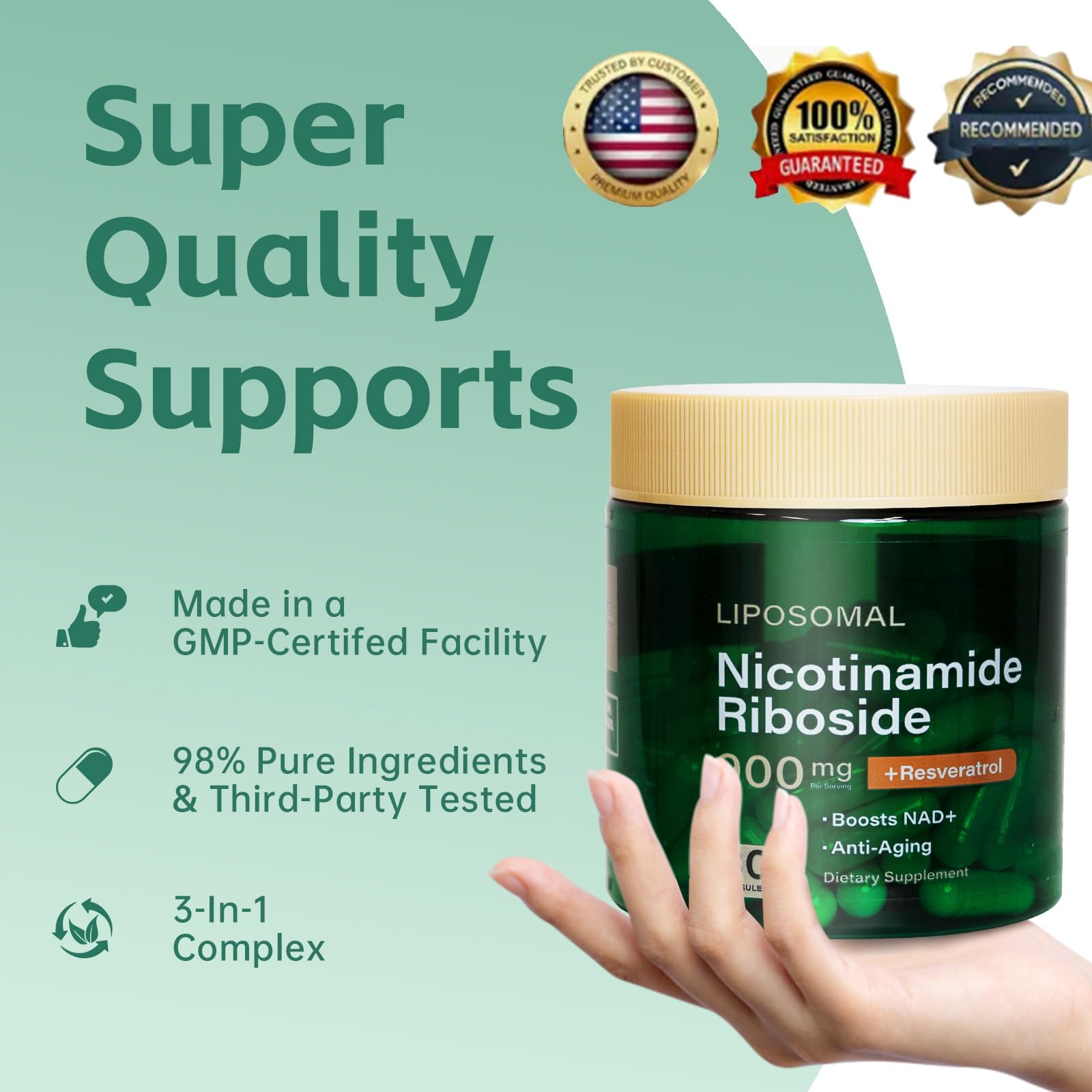 HHerbionix NAD Resveratrol Supplement Plus Extra Strength, Nicotinamide Riboside NR 900mg for Women & Men, NAD Supplement NMN Alternative– Liposomal Formula for Energy, Anti-Aging HHerbionix buy supplements canada