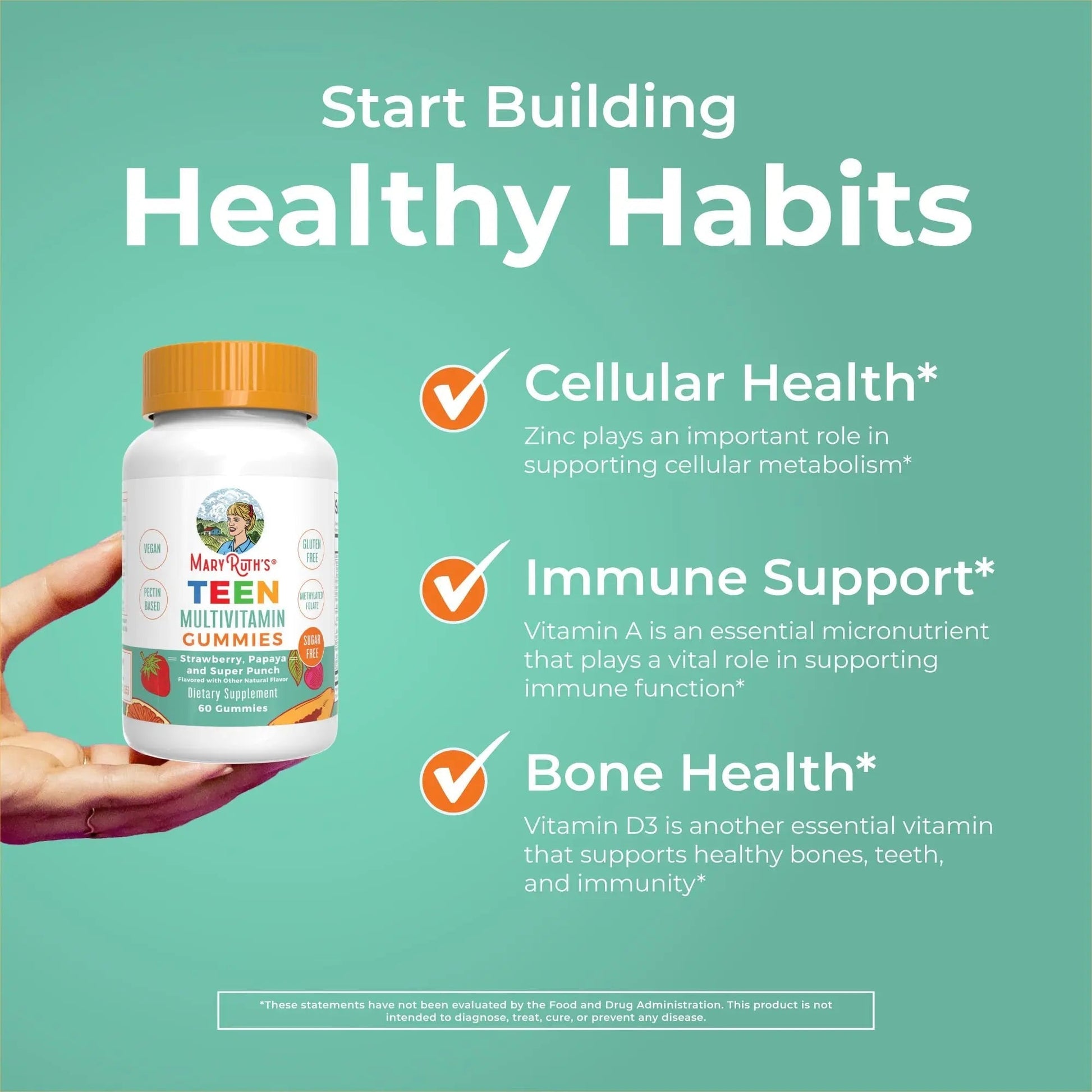MaryRuth Organics Multivitamin for Teens | Teen Multivitamin Multimineral Gummies with Vitamin B, C, D and E, Biotin, Zinc MaryRuth Organics buy supplements canada
