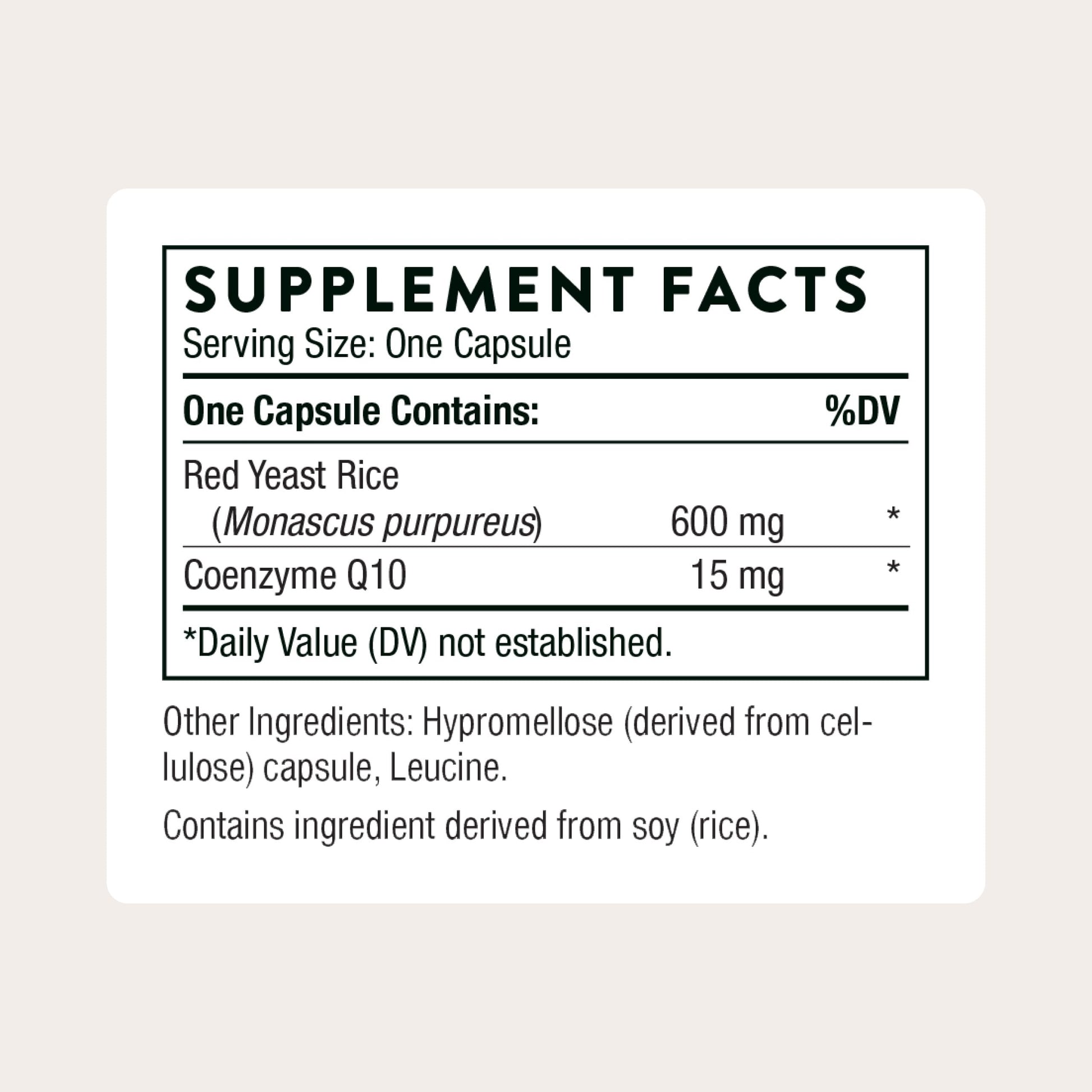THORNE - Red Yeast Rice + CoQ10 - Maintain Healthy Cholesterol Levels & Supports Cardiovascular Health - Added Antioxidant Support* - Gluten-Free, Dairy-Free - 120 Servings THORNE buy supplements canada