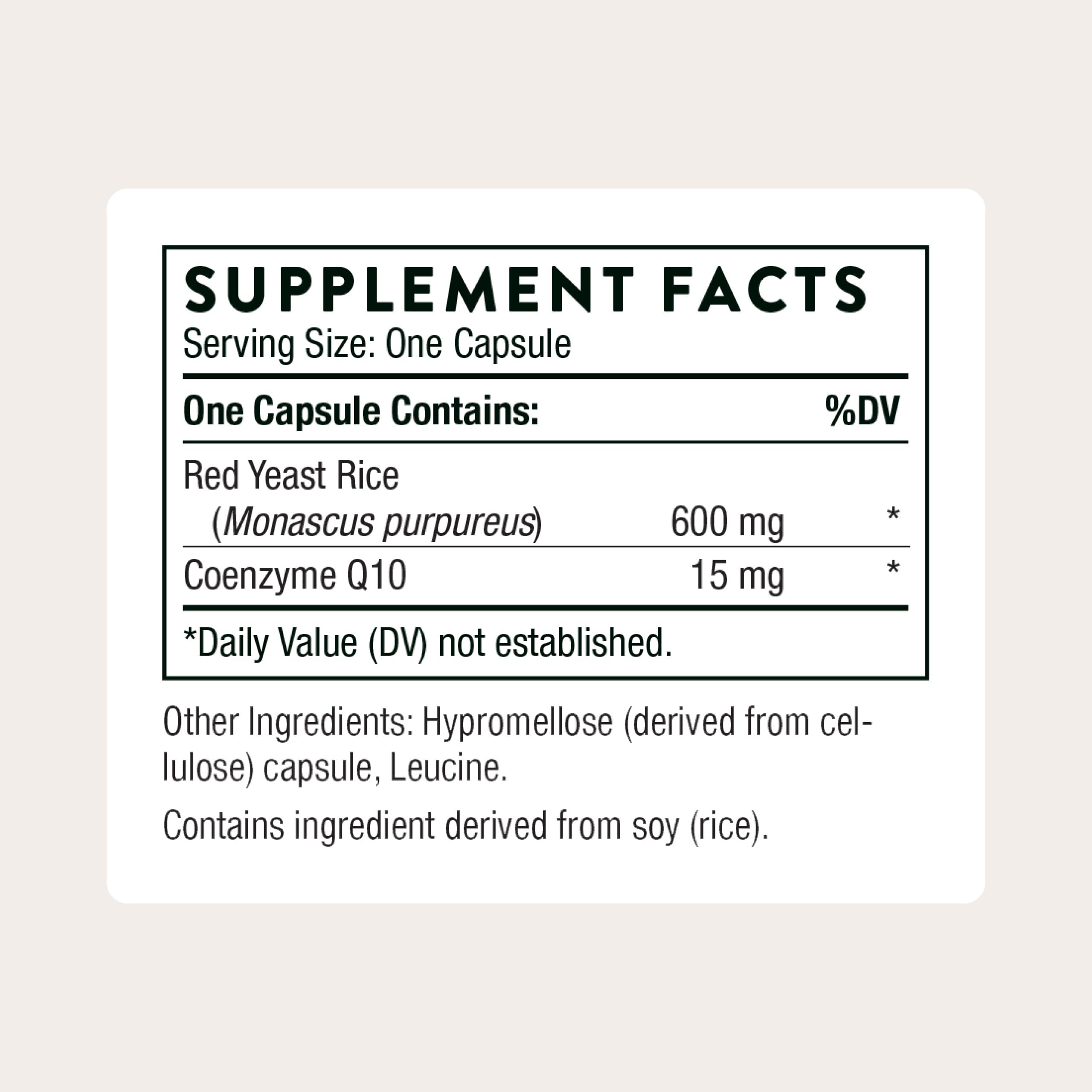 THORNE - Red Yeast Rice + CoQ10 - Maintain Healthy Cholesterol Levels & Supports Cardiovascular Health - Added Antioxidant Support* - Gluten-Free, Dairy-Free - 120 Servings THORNE buy supplements canada