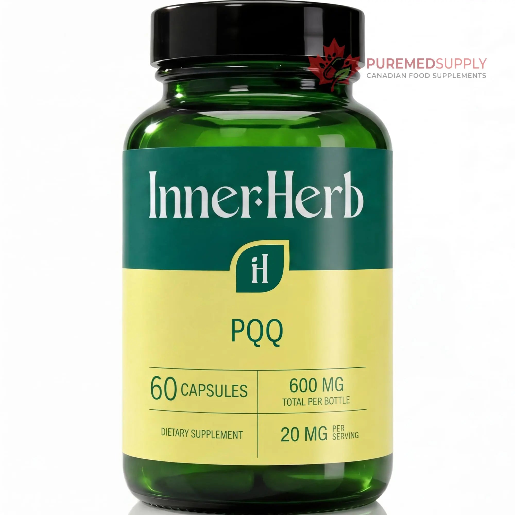 InnerHerb Pyrroloquinoline Quinone PQQ Daily Capsule - Supplement for Adults (60 Capsules, 30 Servings) (20mg Per Serving) InnerHerb buy supplements canada