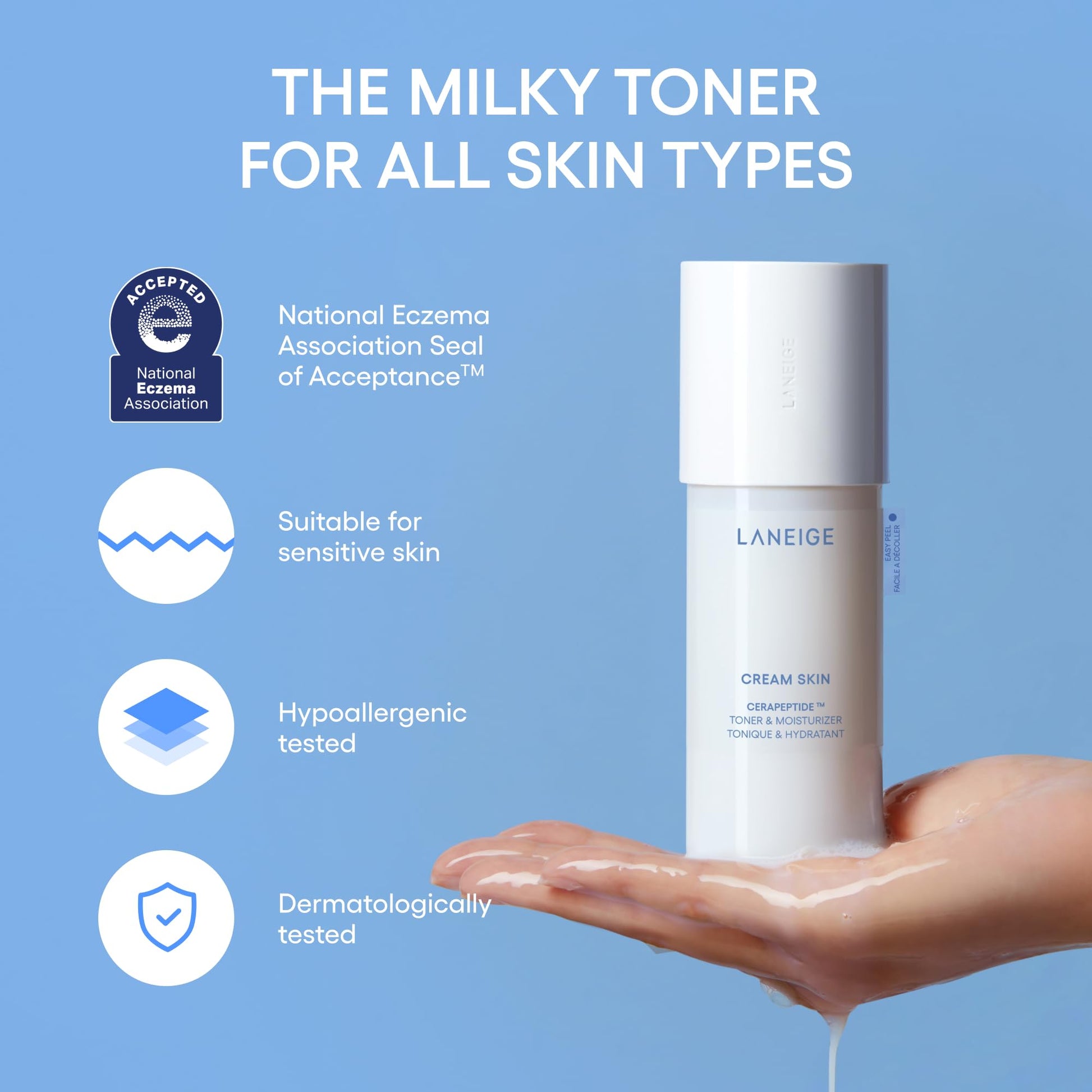 LANEIGE Cream Skin Toner & Moisturizer Mini: Lightweight Refillable Korean Milky Toner with Ceramide LANEIGE buy supplements canada