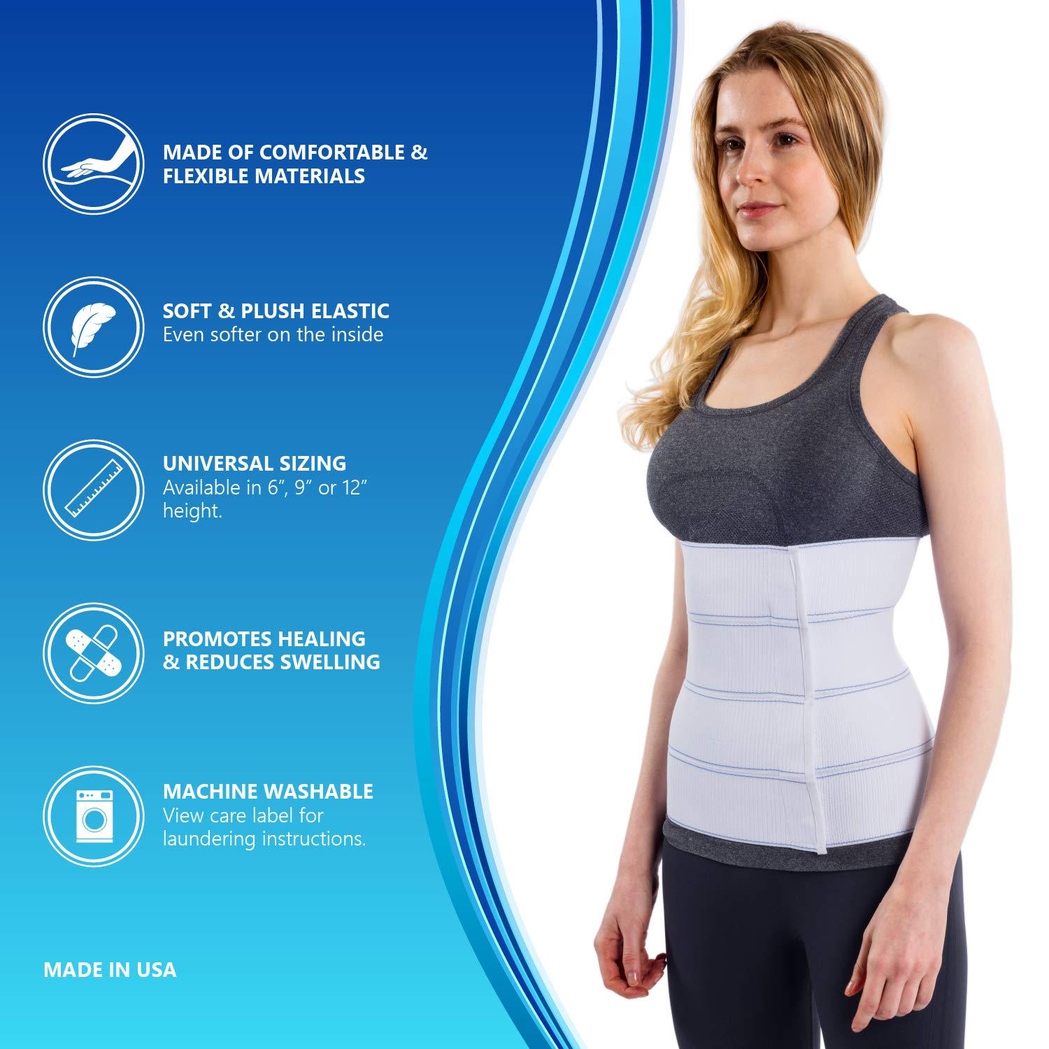 NYOrtho Abdominal Binder Lower Waist Support Belt - Compression Wrap for Men and Women NYOrtho buy supplements canada