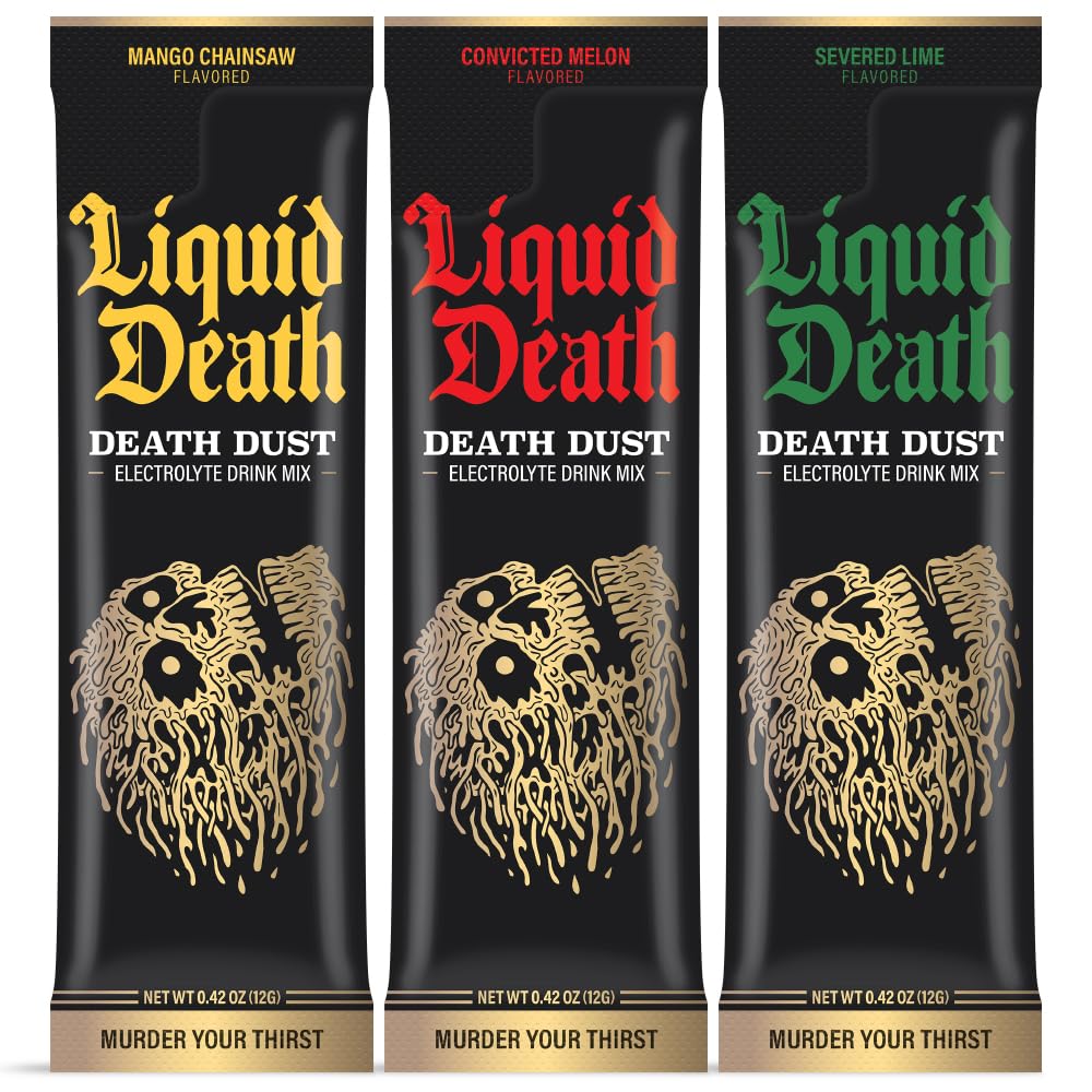 Liquid Death Electrolyte Death Dust - Hydration Powder Packets - 3 Flavors - 12-Stick Liquid Death buy supplements canada
