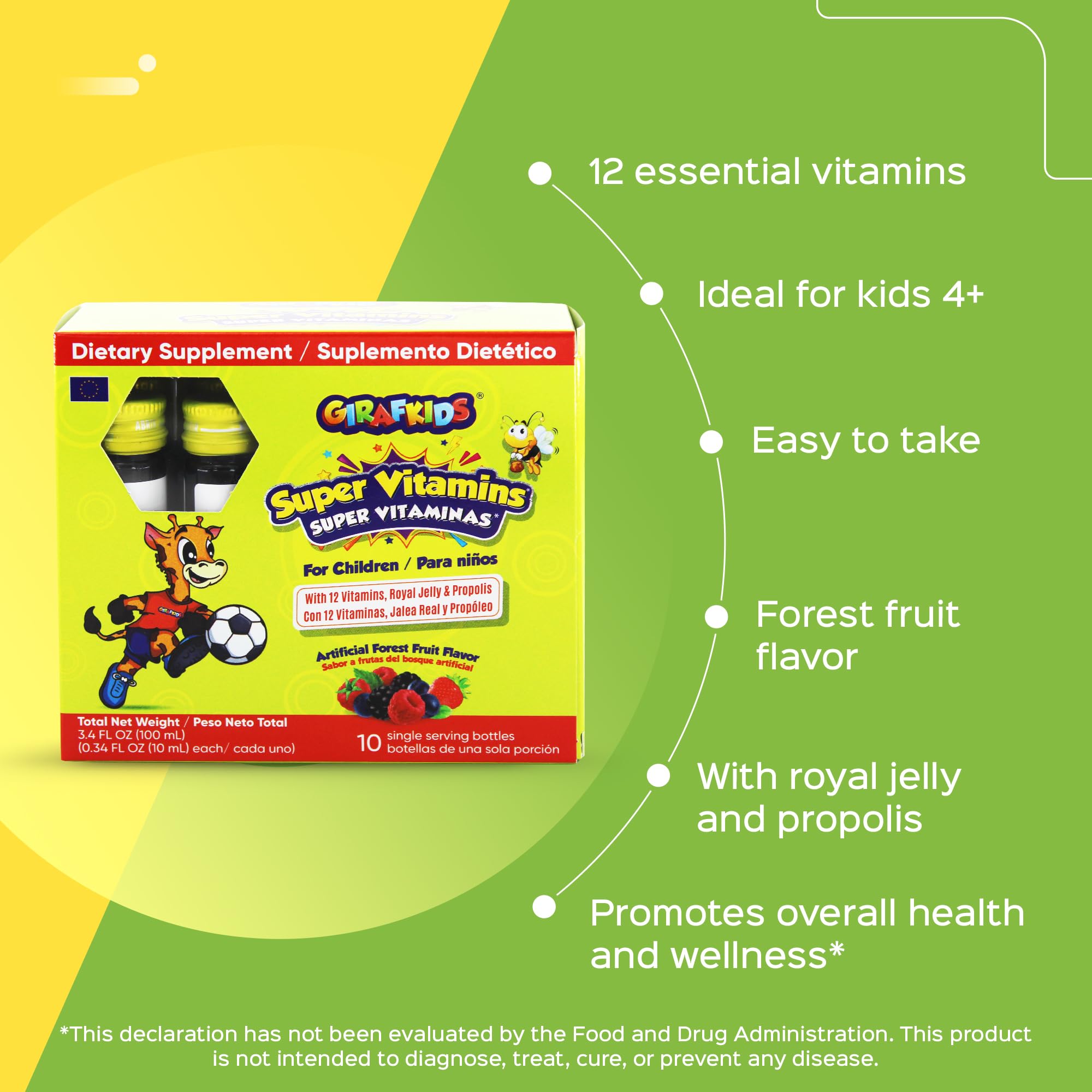 GirafKids Multivitamin Syrup + Super Vitamins Liquid Bundle for Kids Ages 4+ | Omega-3, Beta Glucan, Royal Jelly & Propolis | PHARMADEL buy supplements canada