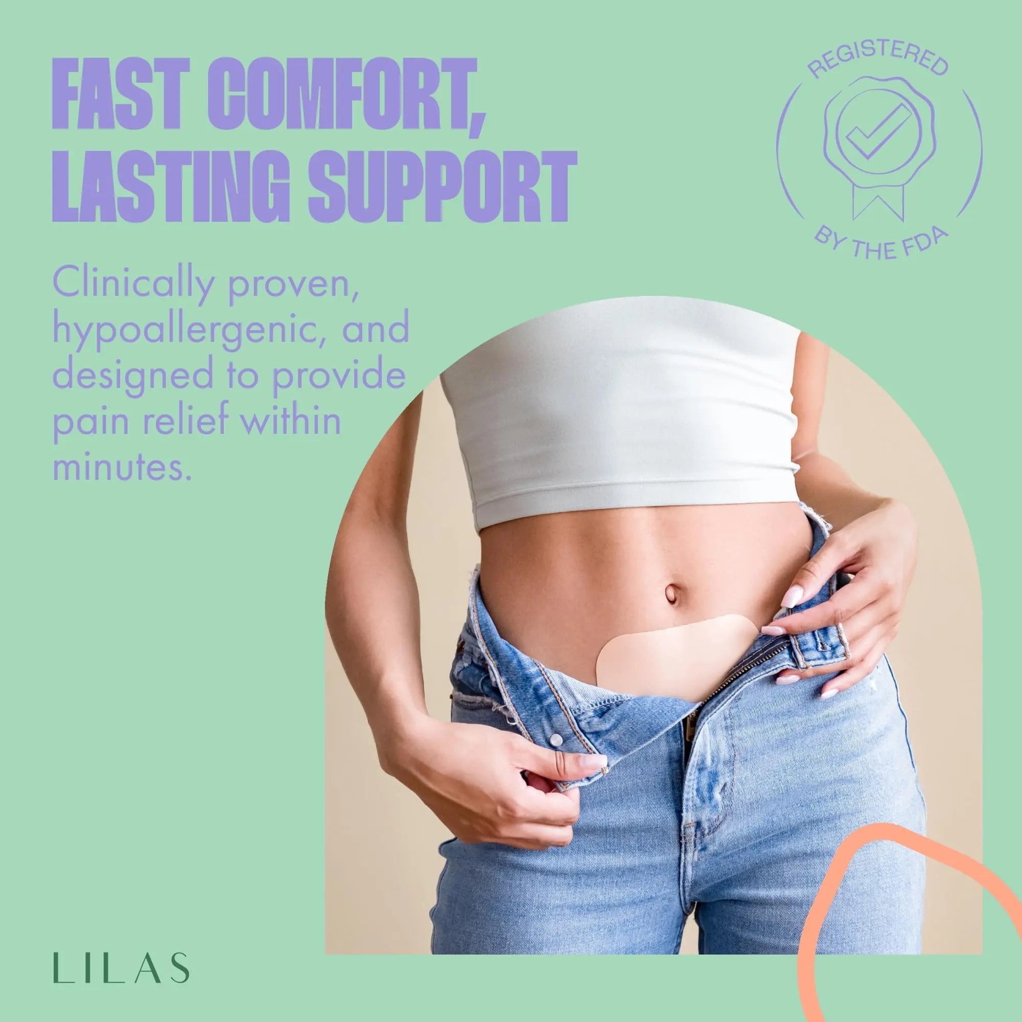 LILAS Period Cramps Pain Relief Patch, 5 Pack | Instant Relief for Menstrual Cramp, PMS, Endometriosis & PCOS | 12-Hour Comfort | Natural & Vegan Topical Patches | Trusted Formula & Upgraded Design LILAS buy supplements canada