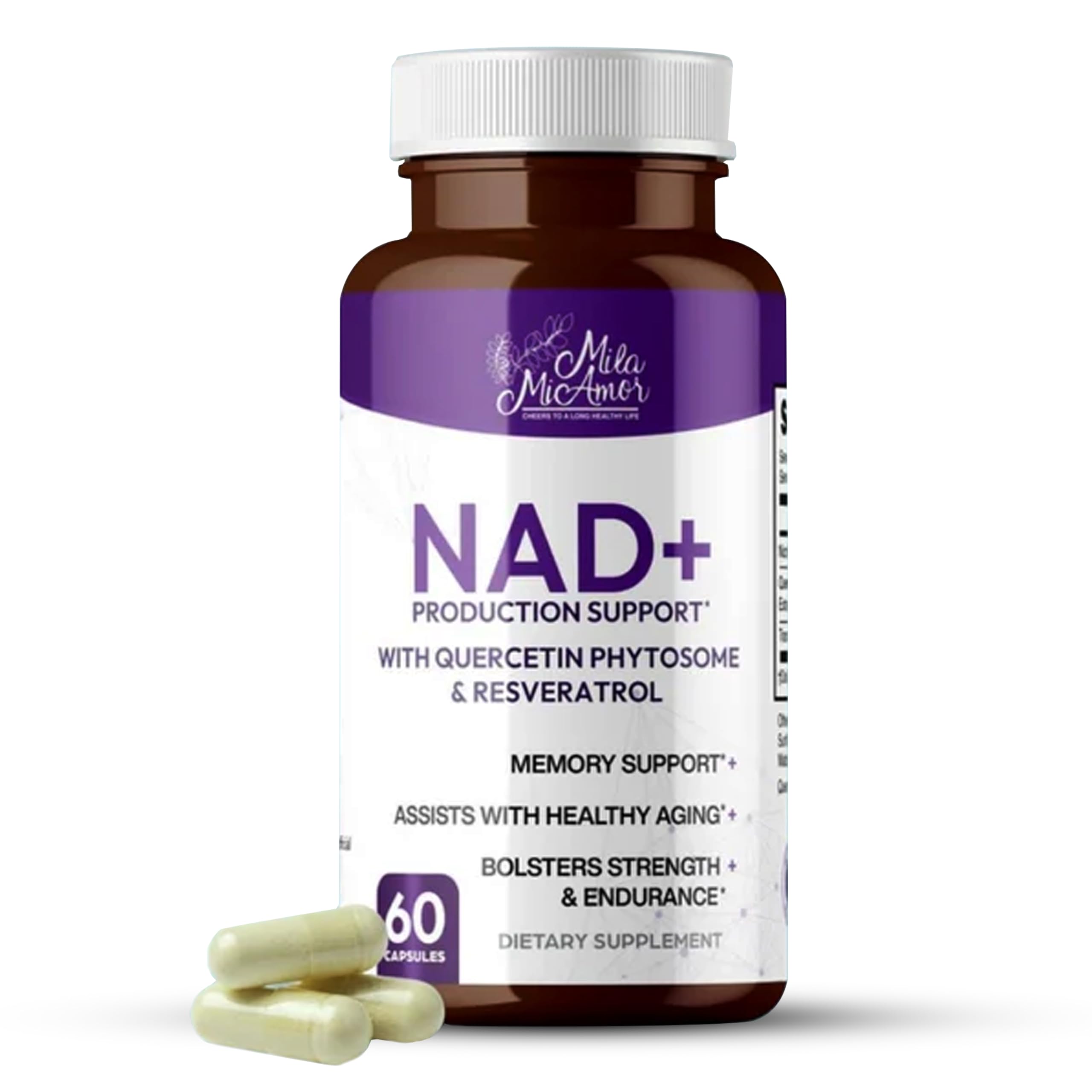 Mila Miamor NAD+ for Cellular Energy & Anti-Aging Supplement| Boost Focus, Vitality & Mitochondrial Function | Supports DNA Repair, Brain Health & Endurance | Non-GMO, Gluten-Free | 60 Capsules Mila Miamor buy supplements canada