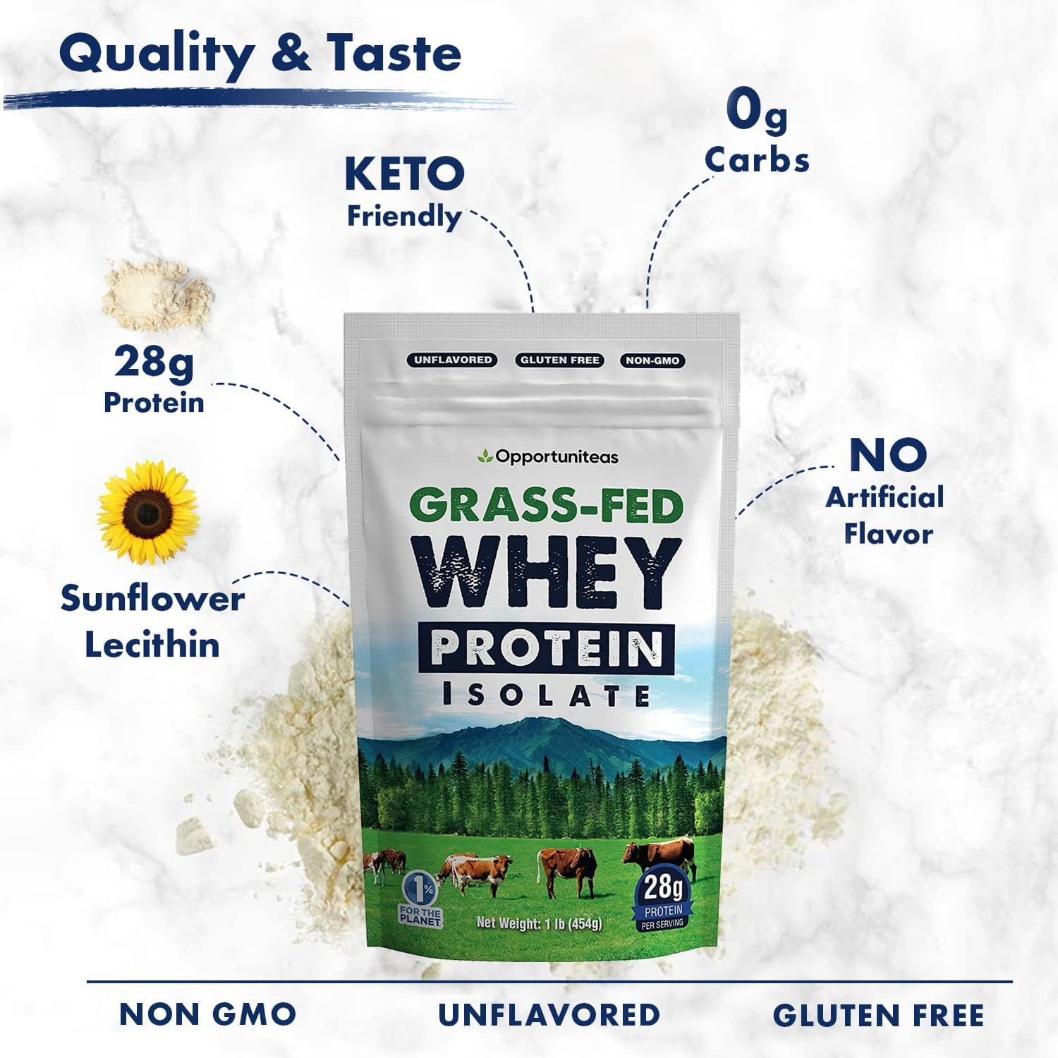 Opportuniteas Grass Fed Whey Protein Isolate Powder - Unflavored Whey Protein Isolate Opportuniteas buy supplements canada
