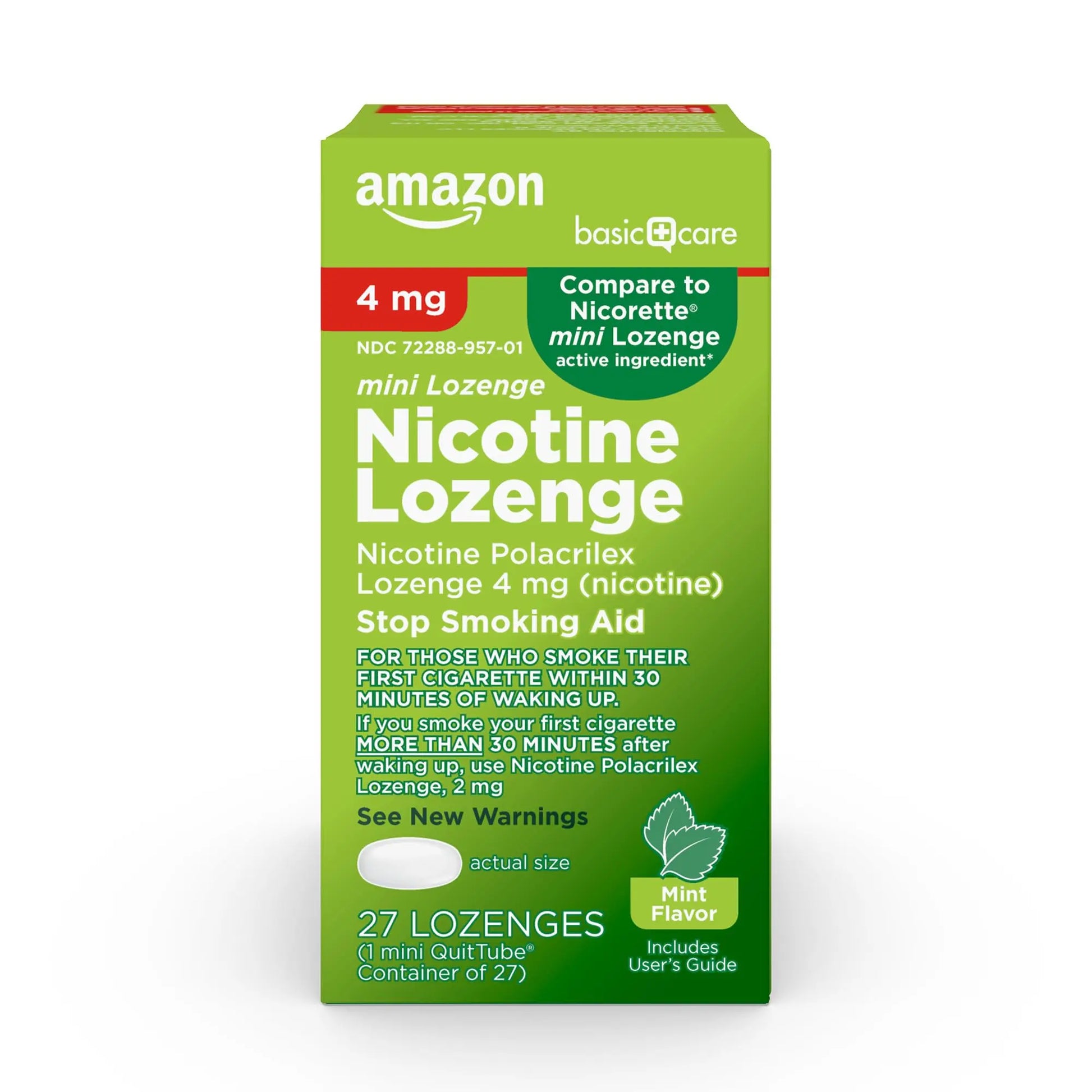 Amazon Basic Care Mini Nicotine Polacrilex Lozenge, 4 mg, Mint Flavor, Stop Smoking Aid, Smoking Cessation, Reduces Nicotine Cravings, 27 Count Amazon Basic Care buy supplements canada
