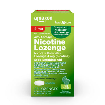 Amazon Basic Care Mini Nicotine Polacrilex Lozenge, 4 mg, Mint Flavor, Stop Smoking Aid, Smoking Cessation, Reduces Nicotine Cravings, 27 Count Amazon Basic Care buy supplements canada